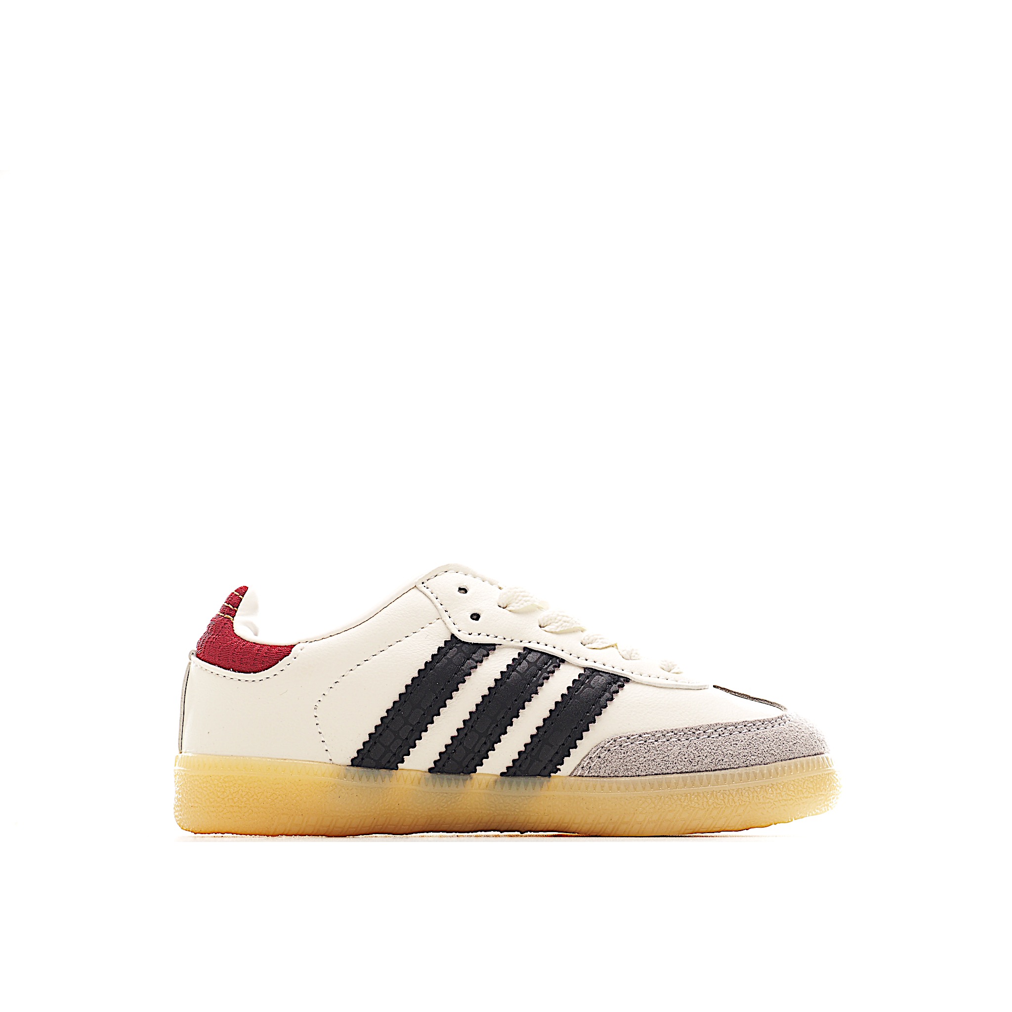 图片[2]-AD 德训 低帮儿童休闲鞋 注：22-27松紧带，28-37系带 如果你回到 1960 年代，你会发现职业足球运动员穿着桑巴，就像这些婴儿鞋一样，几乎就像他们一样。尺寸缩小适合儿童，配有柔软的鞋垫，在全天玩耍时感觉舒适。皮革鞋面、胶橡胶鞋底和3条纹保持经典。 货号：8083 尺码：22-37-选品中心