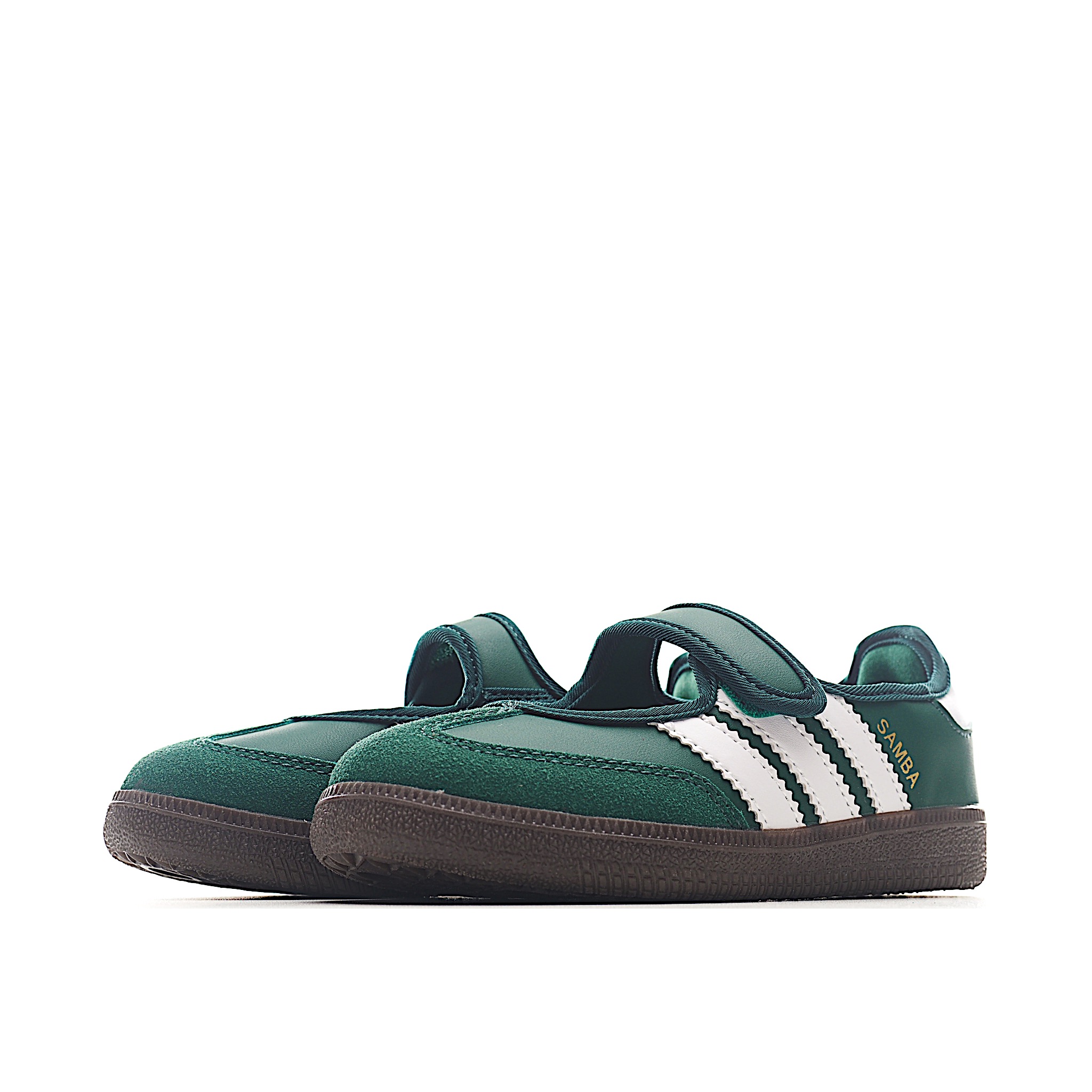 图片[3]-AD 桑巴 玛丽珍儿童休闲鞋 采用现代风格融入时尚的玛丽珍美学，这款低调的鞋子采用光滑的皮革鞋面和标志性的锯齿状条纹，为传统风格注入了新鲜感。光滑的缎面衬里赋予鞋子奢华感，抓地力强的橡胶外底保持经典外观。从室内运动鞋到街头服饰主打单品。 尺码：22-37-选品中心