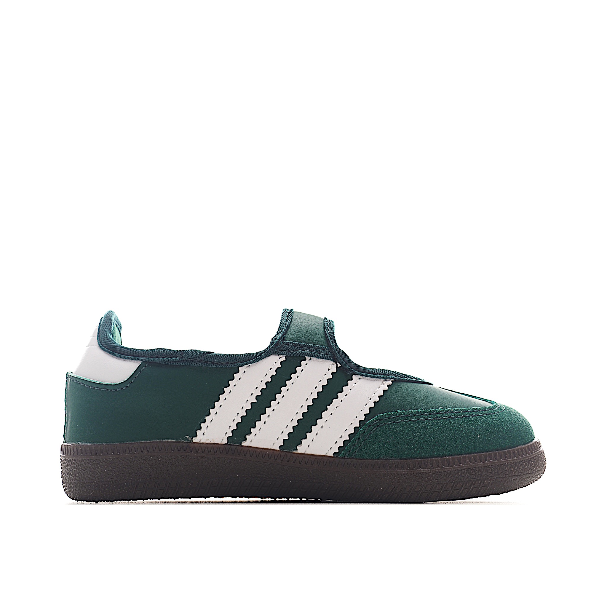 图片[2]-AD 桑巴 玛丽珍儿童休闲鞋 采用现代风格融入时尚的玛丽珍美学，这款低调的鞋子采用光滑的皮革鞋面和标志性的锯齿状条纹，为传统风格注入了新鲜感。光滑的缎面衬里赋予鞋子奢华感，抓地力强的橡胶外底保持经典外观。从室内运动鞋到街头服饰主打单品。 尺码：22-37-选品中心