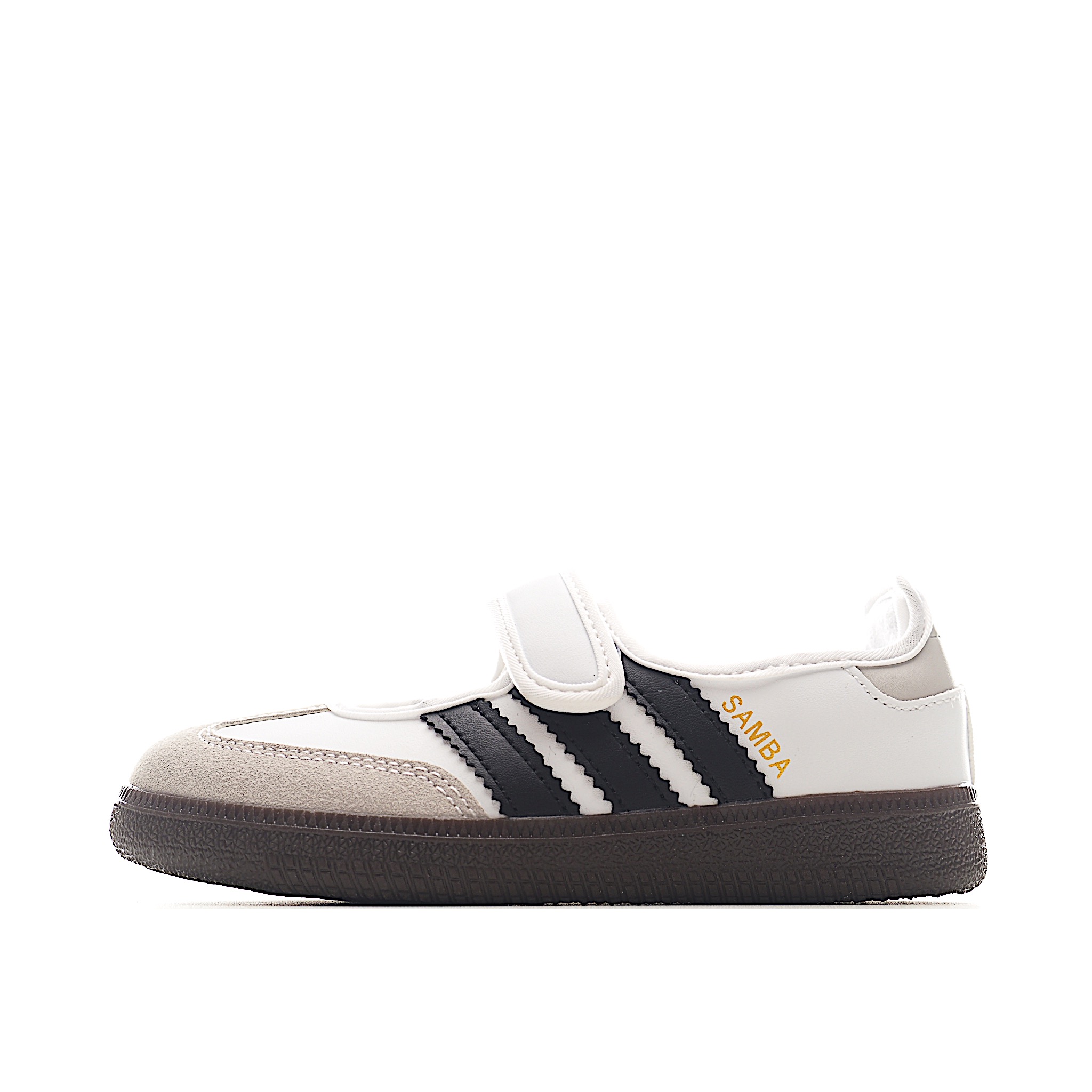 AD 桑巴 玛丽珍儿童休闲鞋 采用现代风格融入时尚的玛丽珍美学,这款低调的鞋子采用光滑的皮革鞋面和标志性的锯齿状条纹,为传统风格注入了新鲜感。光滑的缎面衬里赋予鞋子奢华感,抓地力强的橡胶外底保持经典外观。从室内运动鞋到街头服饰主打单品。 尺码:22-37-选品中心