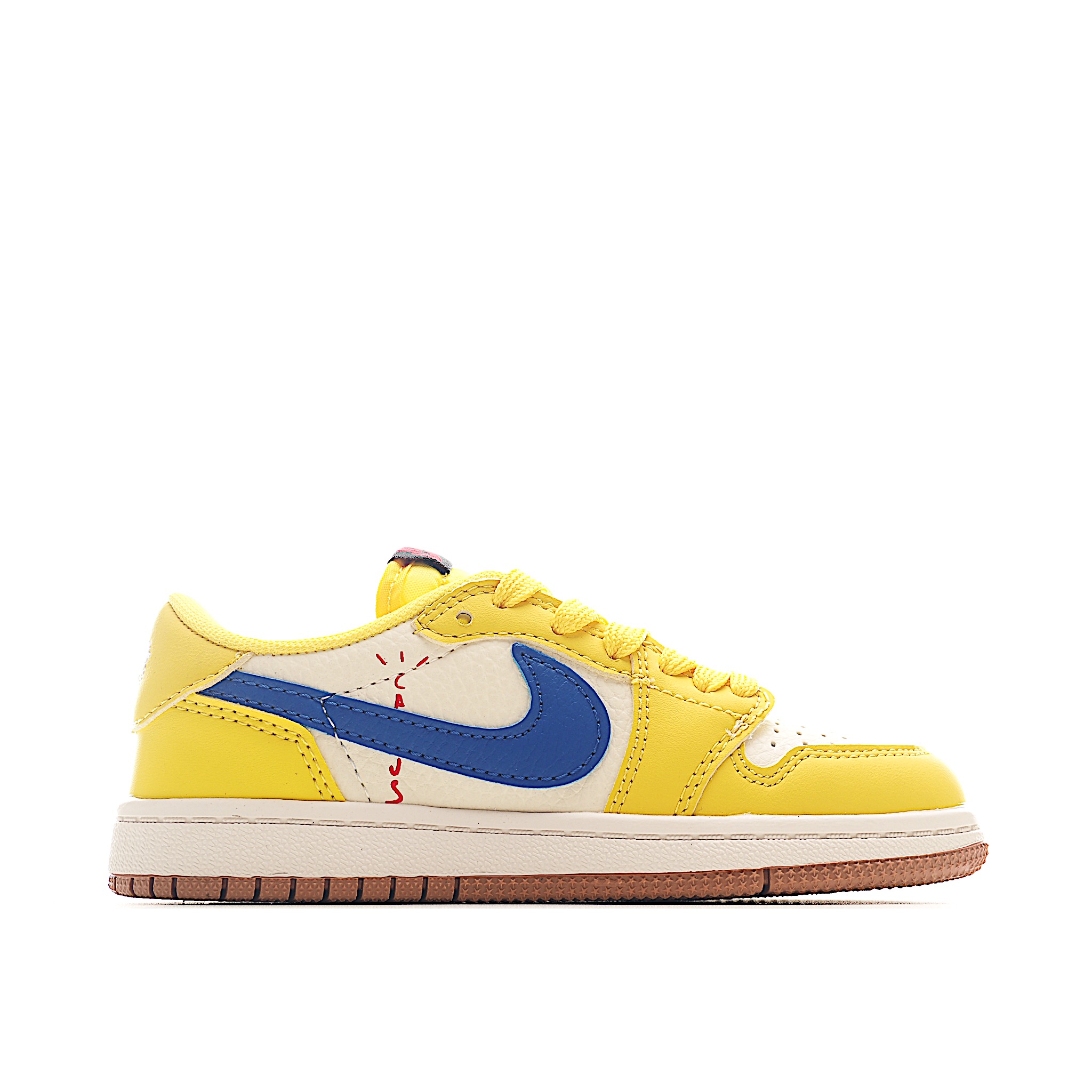 图片[2]-这款时尚与舒适并存的潮流鞋，其耐磨鞋底和优质材料确保小脚始终舒适，适合各种日常活动，使其成为儿童运动鞋爱好者的完美选择。鞋跟采用联合品牌细节，脚下饰有标志性的双色橡胶鞋底，确保您的孩子在场上踢得最好。 货号：7700 尺码：24-37-选品中心