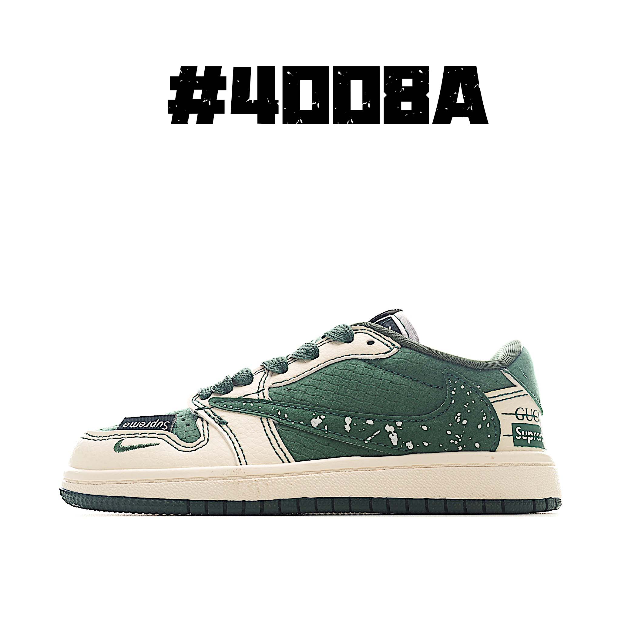 图片[6]-AJ 1 倒勾低帮联名儿童篮球鞋 这款时尚与舒适并存的潮流鞋，其耐磨鞋底和优质材料确保小脚始终舒适，适合各种日常活动，使其成为儿童运动鞋爱好者的完美选择。鞋跟采用联合品牌细节，脚下饰有标志性的双色橡胶鞋底，确保您的孩子在场上踢得最好。 尺码：24-37-选品中心