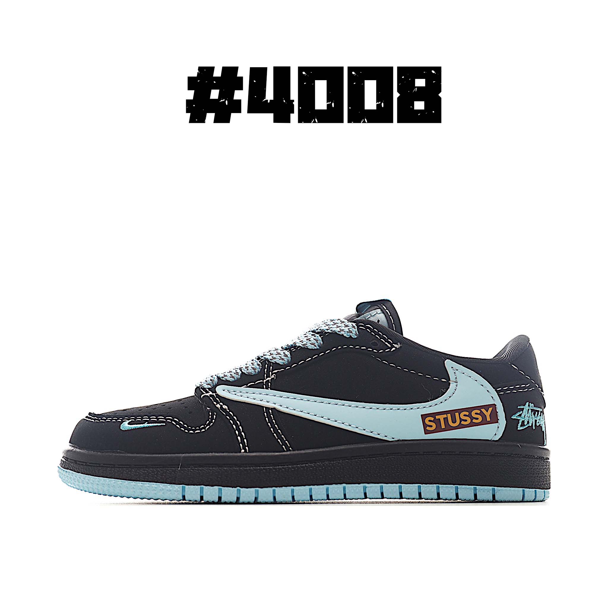 图片[7]-AJ 1 倒勾低帮联名儿童篮球鞋 这款时尚与舒适并存的潮流鞋，其耐磨鞋底和优质材料确保小脚始终舒适，适合各种日常活动，使其成为儿童运动鞋爱好者的完美选择。鞋跟采用联合品牌细节，脚下饰有标志性的双色橡胶鞋底，确保您的孩子在场上踢得最好。 尺码：24-37-选品中心