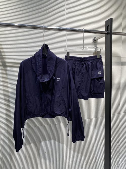Miu Miu Summer Windbreaker Two-Piece Set - Fashionable Jacket with Skirt 1 Miu Miu Summer Windbreaker Two-Piece Set - Fashionable Jacket with Skirt