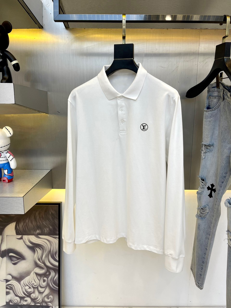 P105 LV, nuevos polos de manga larga de principios de primavera, camisetas de manga larga, telas de piqué tejidas a med…