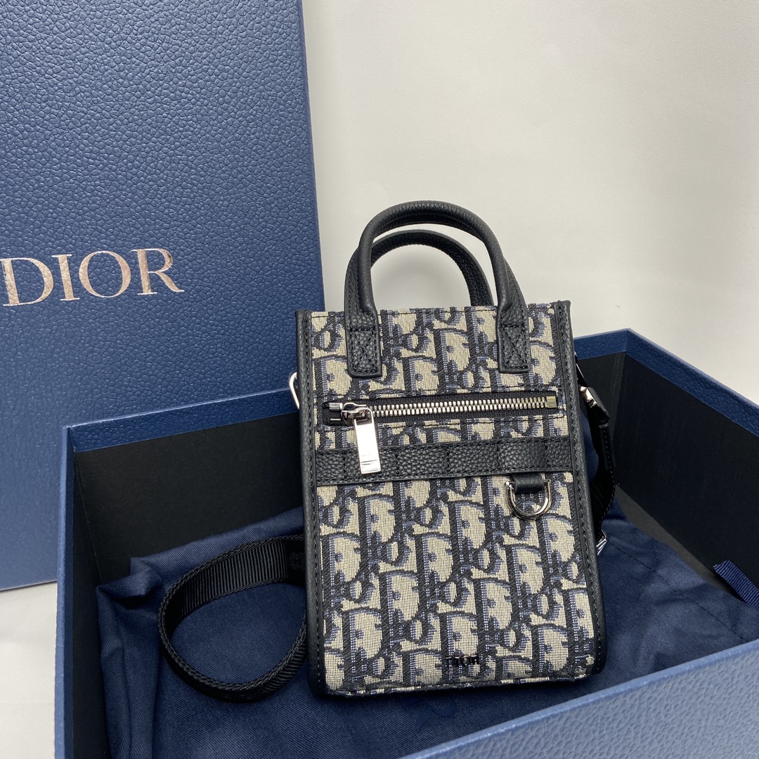 Dior Safari North-South Mini Bag Oblique Jacquard, Beige and Black