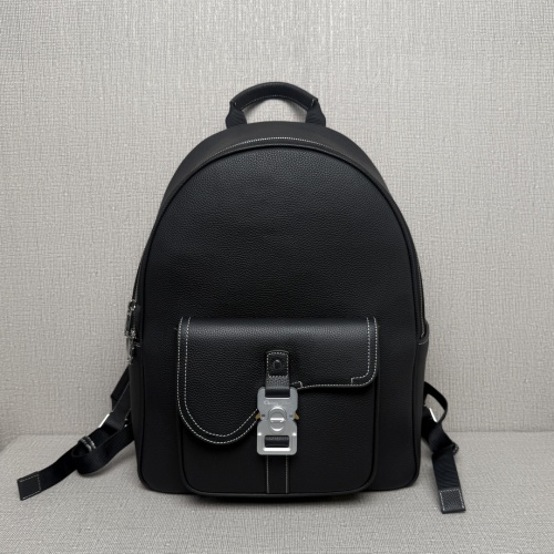 Dior Saddle Zip Backpack Black Grained Calfskin with Diorior Buckle 1 Dior Saddle Zip Backpack Black Grained Calfskin with Diorior Buckle