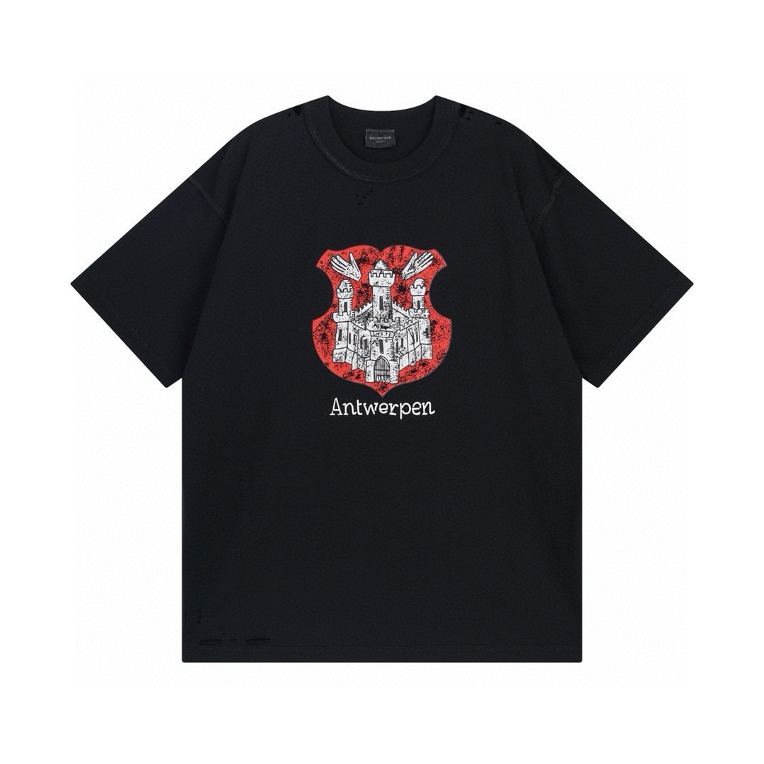 Balenciaga Clothing T-Shirt Buy AAA Cheap
 Black Doodle Unisex Short Sleeve