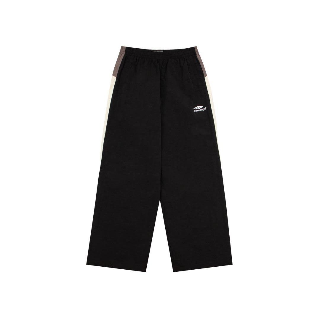 Balenciaga Clothing Pants & Trousers Apricot Color Black Embroidery Unisex Cotton Nylon Casual