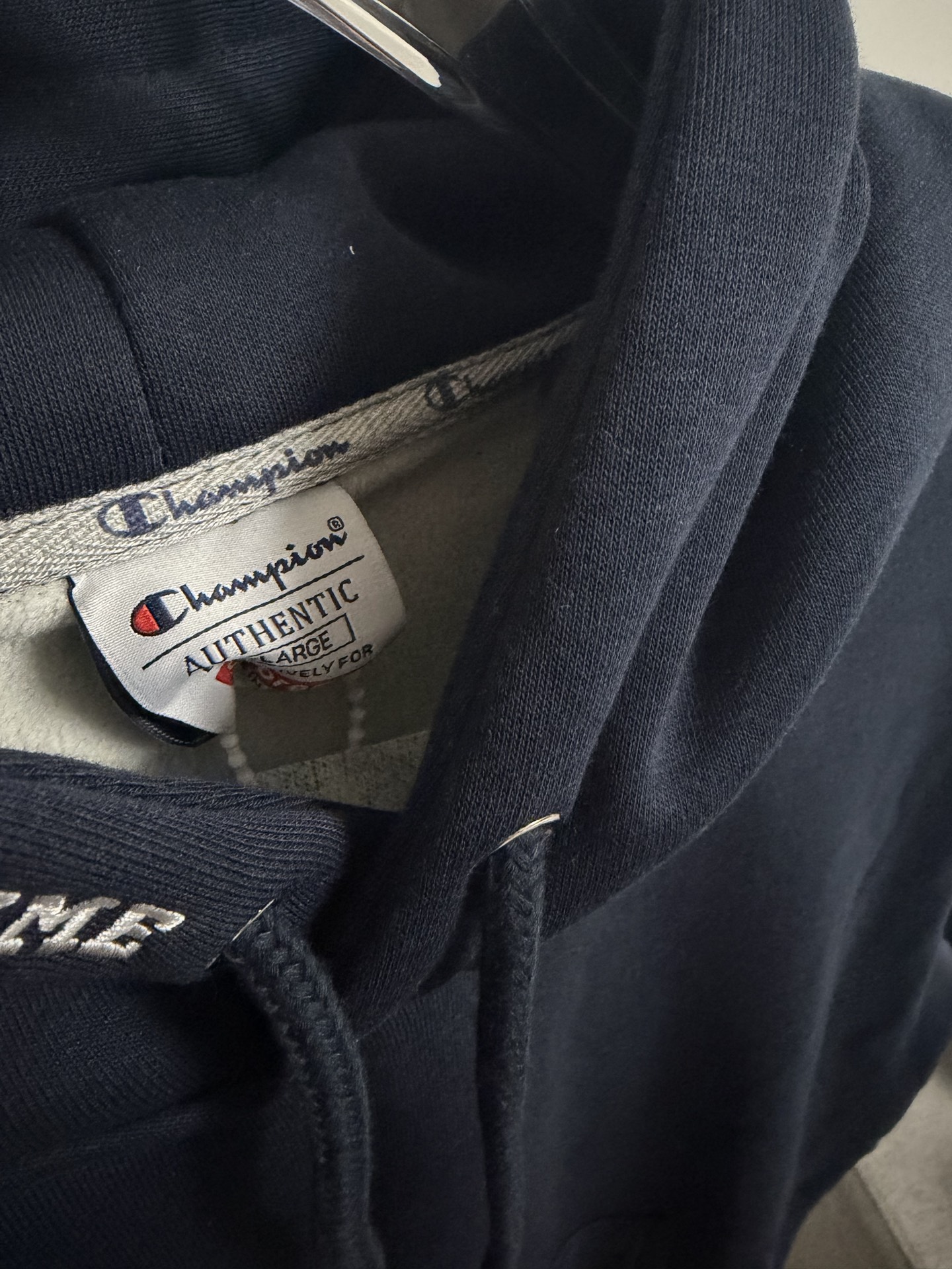 Champion/冠军 Supreme联名后背印花连帽外套 环保黑
