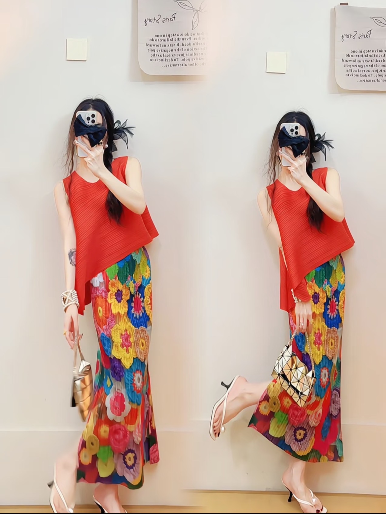 P483 HIGH-QUALITY WOMEN’S OUTFIT, PACKED WITH THREE HOUSES FOR LIFE. HOT SALES, COLORED FLOWERS, BOUQUETS.