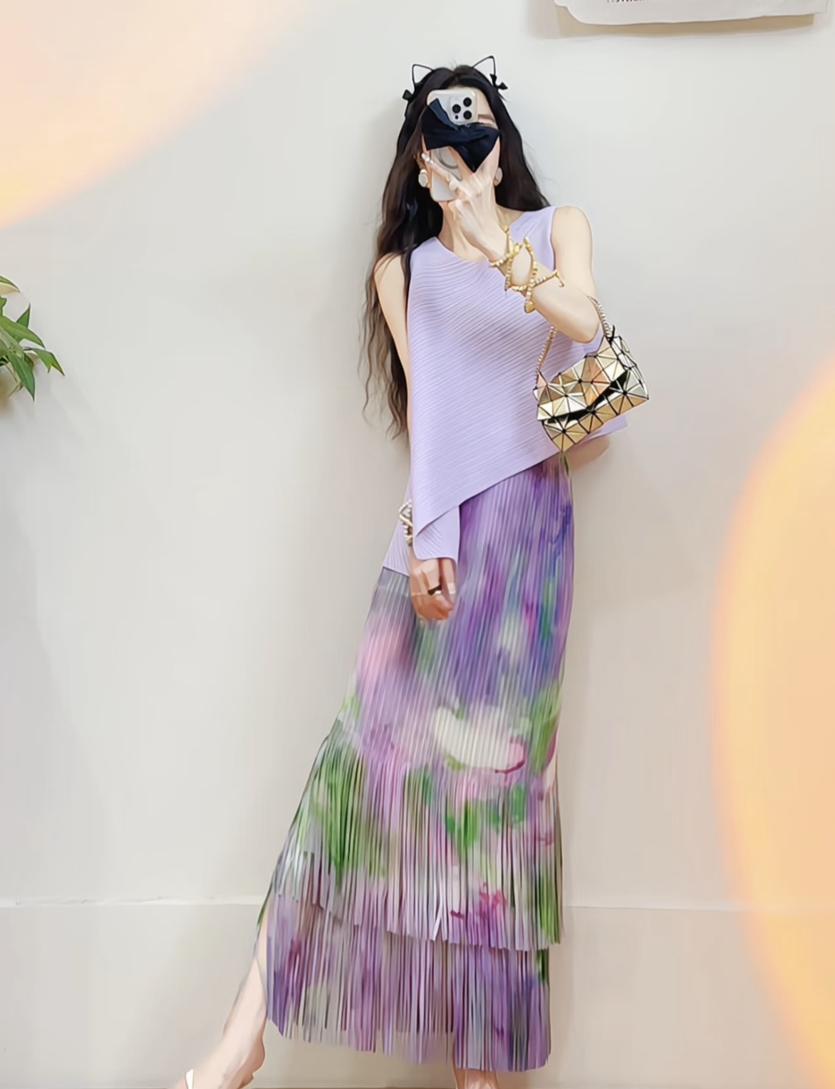 High-Quality Women’s Clothes Packed with Three Houses for Life: New Purple Double-Twirl-Trouble Skirts - 图片 3