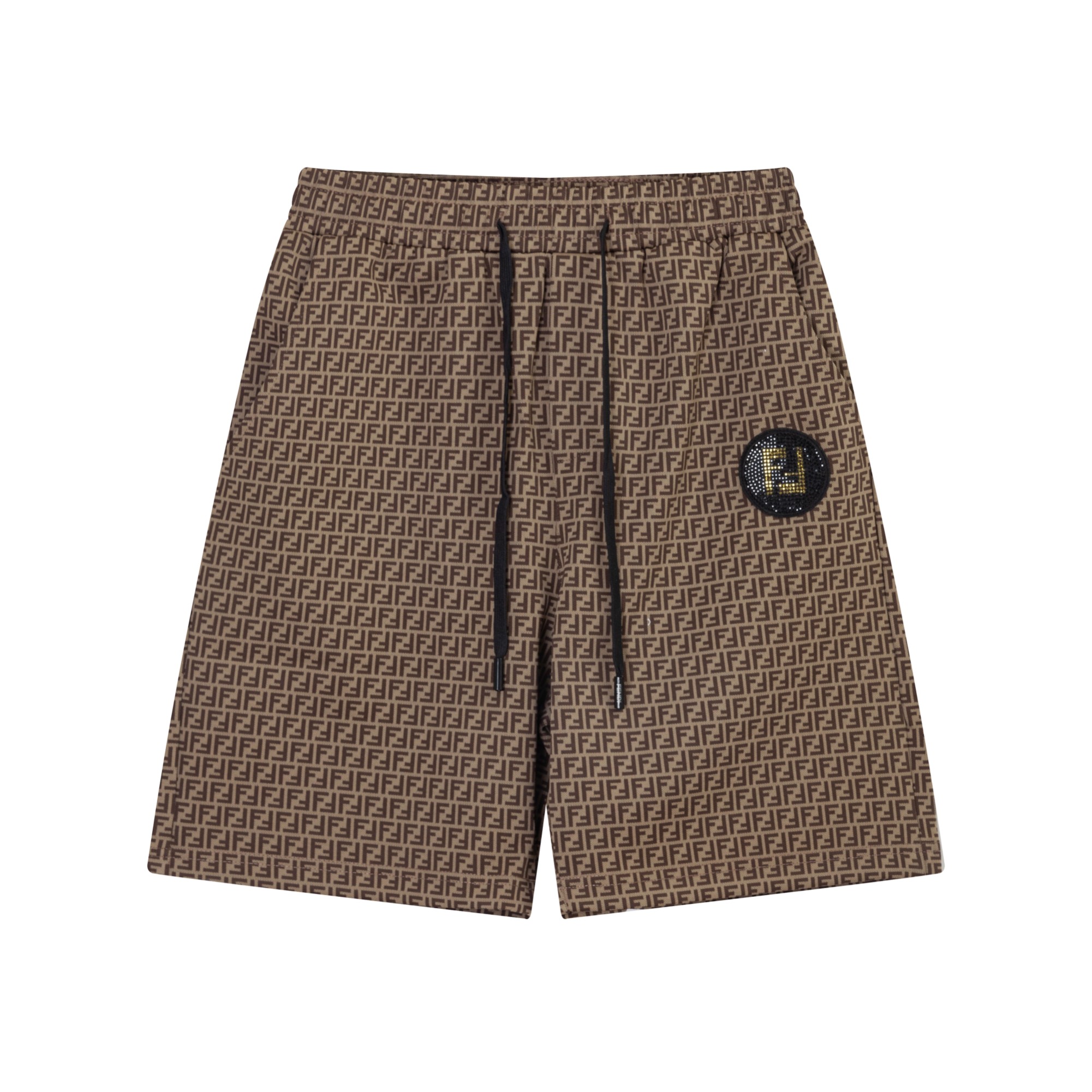 FENDI FENDI 2024SS nuevos pantalones cortos de punto, tejido personalizado con tejido gofre, patrón jacquard …