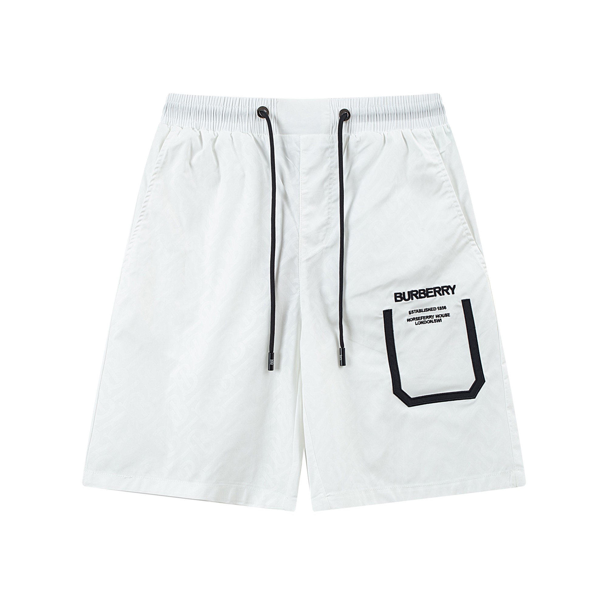 24SS Burberry BBR pantalón corto de playa. Colores: negro-blanco. Tallas: M-4XL