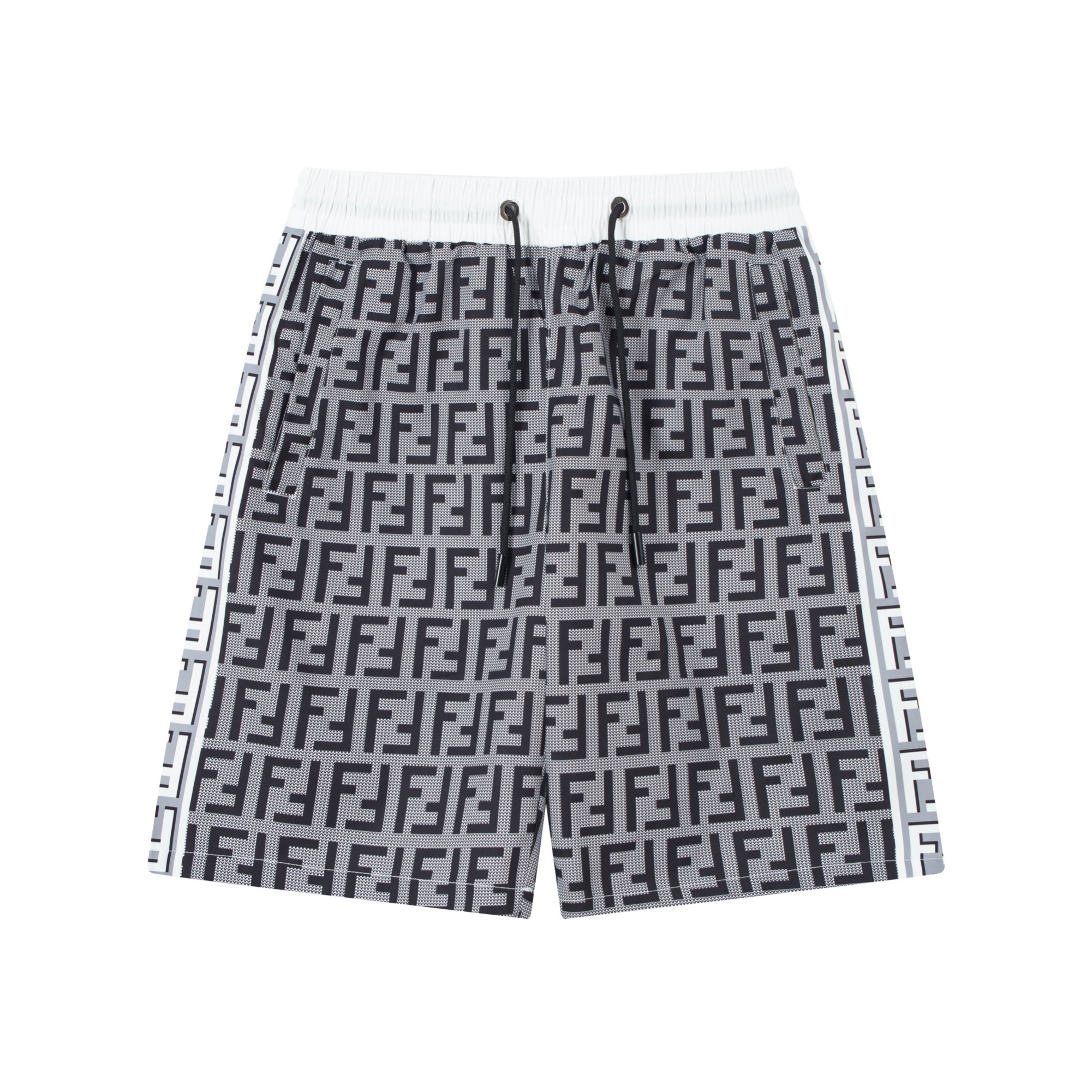 24SS Fendi FENDI pantalones cortos de playa. Colores: marrón-gris. Tallas: M-4XL