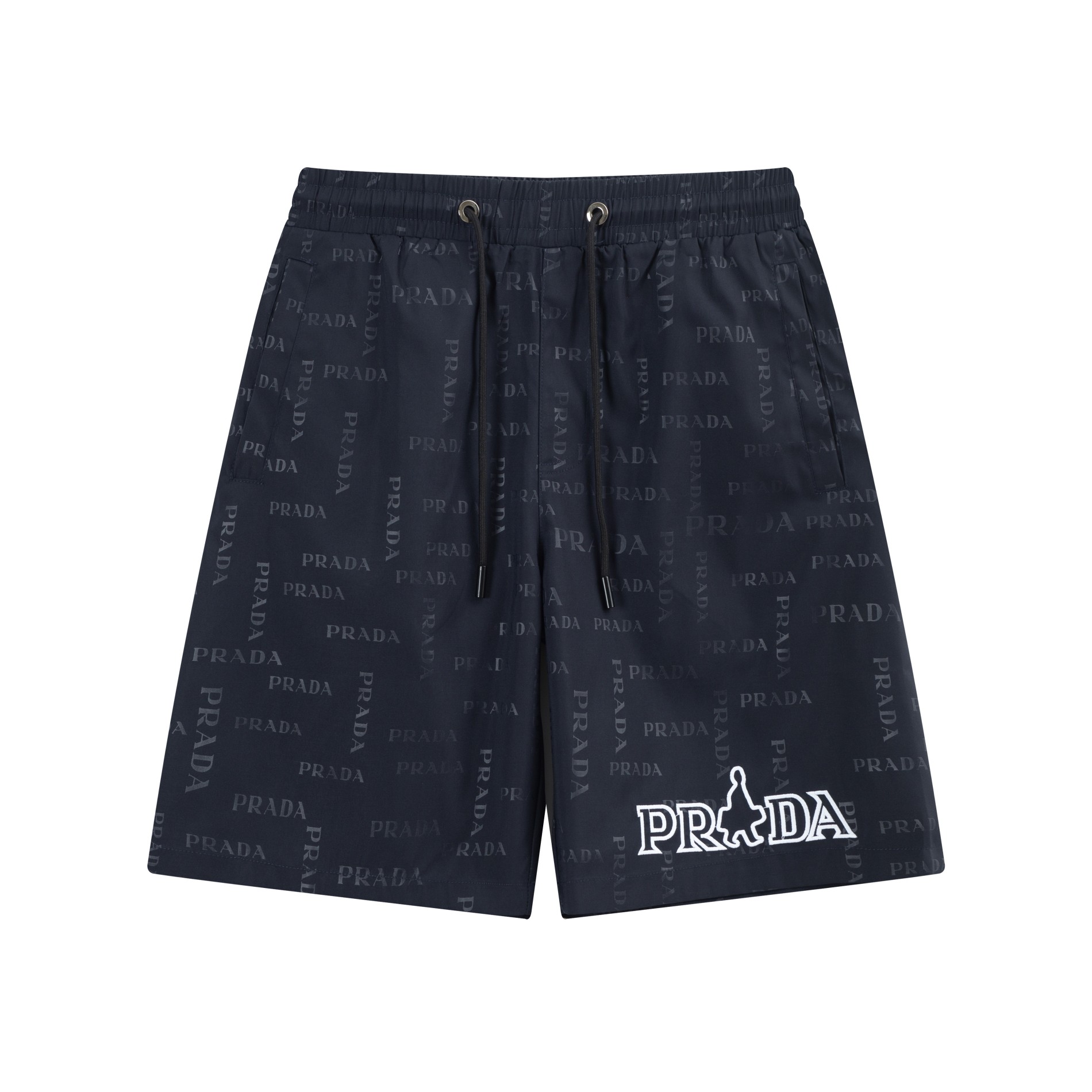 24SS PRADA nuevo short de playa. Colores: negro, azul marino, blanco. Tallas: M-4XL