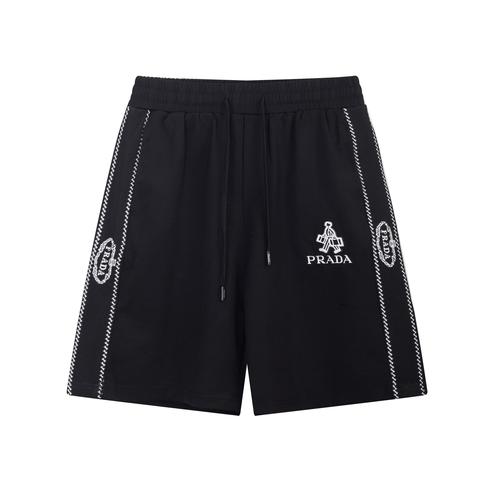 2024SS PRADA nuevo short de punto, tela personalizada, técnica de jacquard de punto, logo bordado. Corte ajustado y tri…
