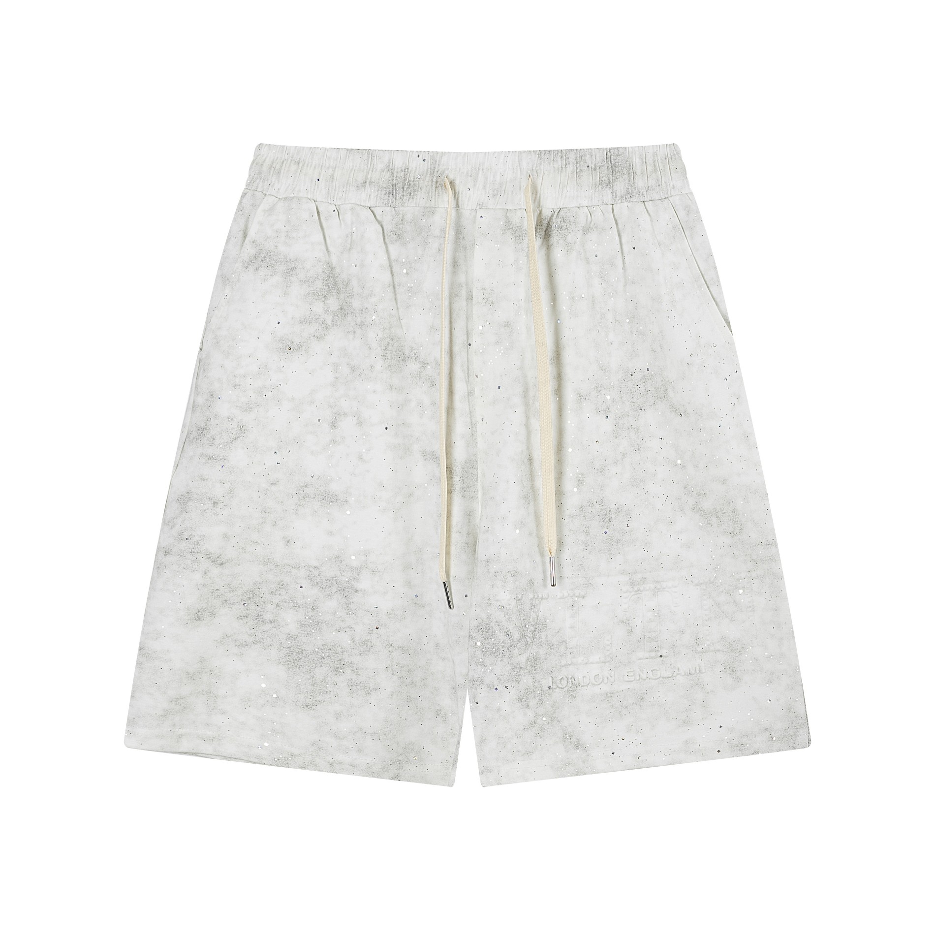 2024SS Valentino Knit Shorts: Muscle Fabric, Acid Wash, Sparkling Logo