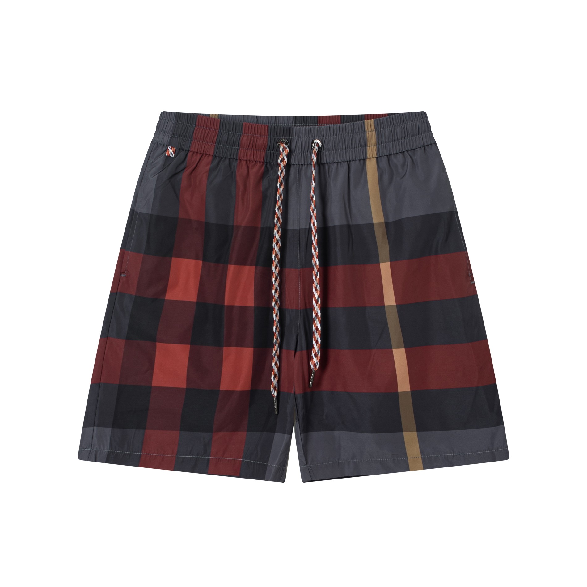 Burberry Clothing Shorts Black Grey Light Gray Red Polyester Summer Collection Fashion Beach