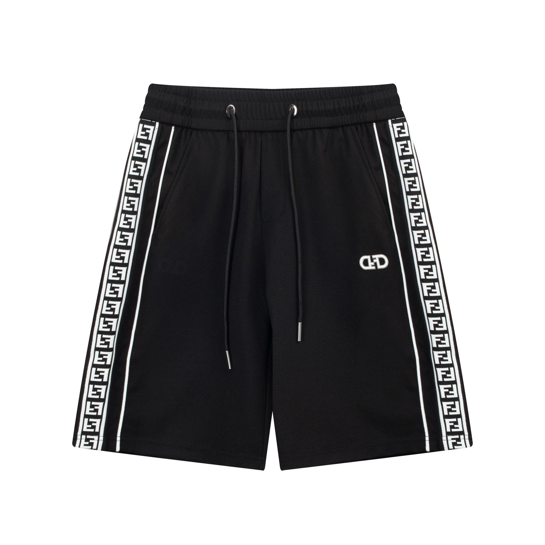 24SS Fendi 2024 nuevos pantalones cortos, pantalones casuales elásticos (proceso de logotipo jacquard de impresión comp…