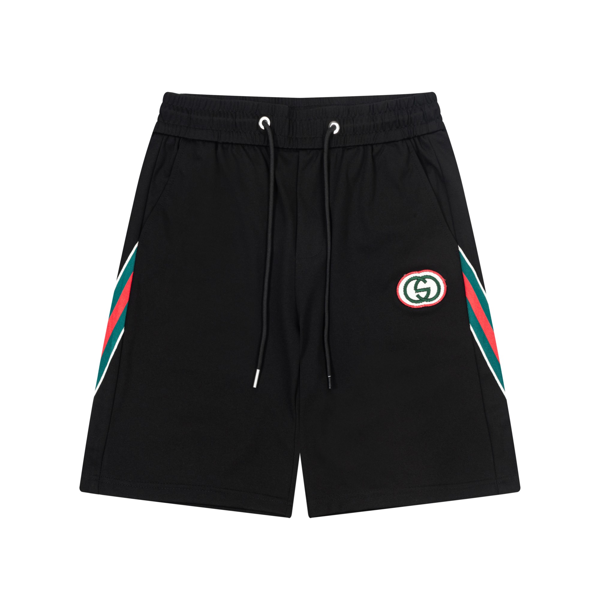 GUCCI 2024 nuevos pantalones cortos elásticos casuales con logotipo de cinta personalizado y bordado Logo. Versión de a…