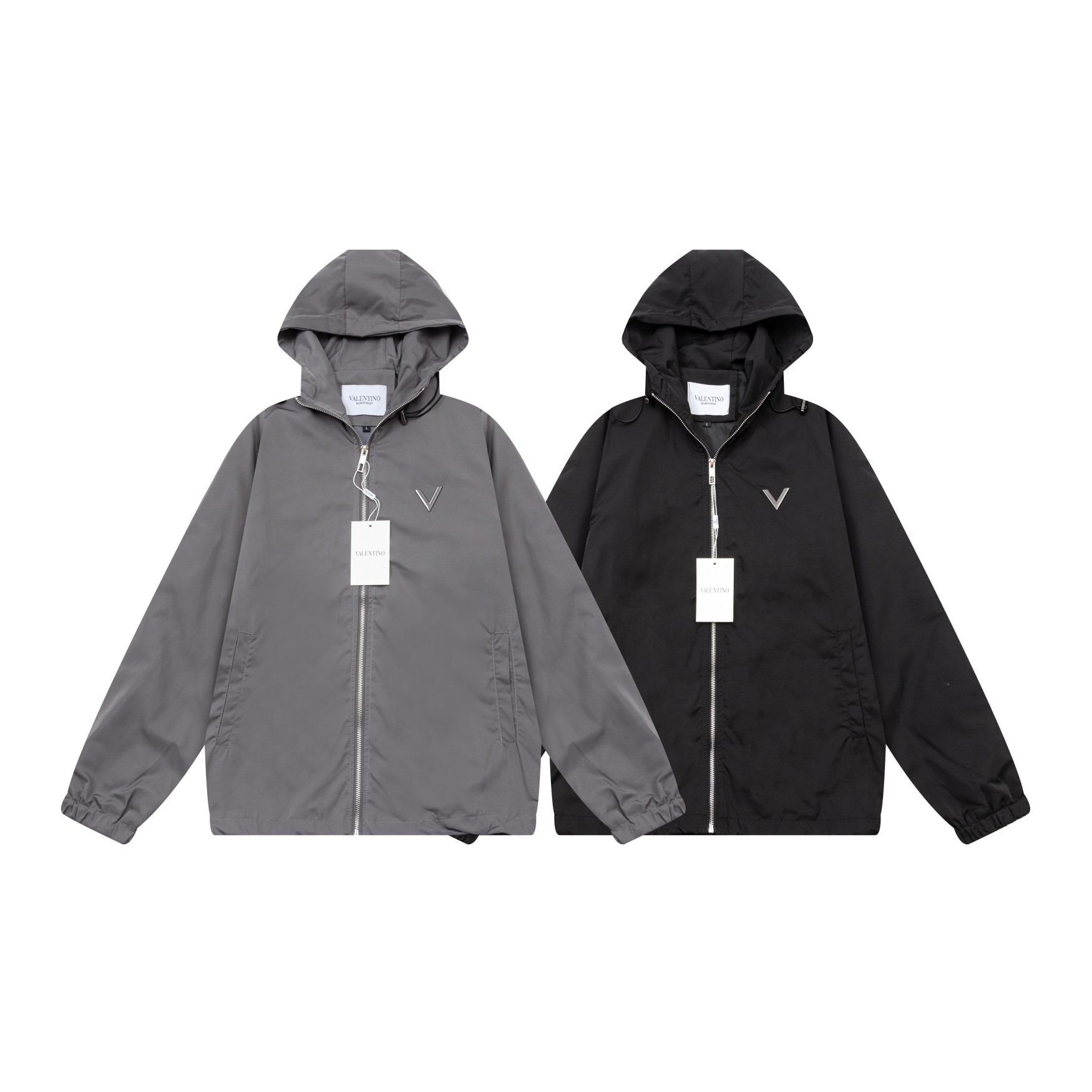 Valentino VALENTINO 2024 Hat Windproof Jacket with Custom Hardware Logo and Five Gold Zippers - 图片 9