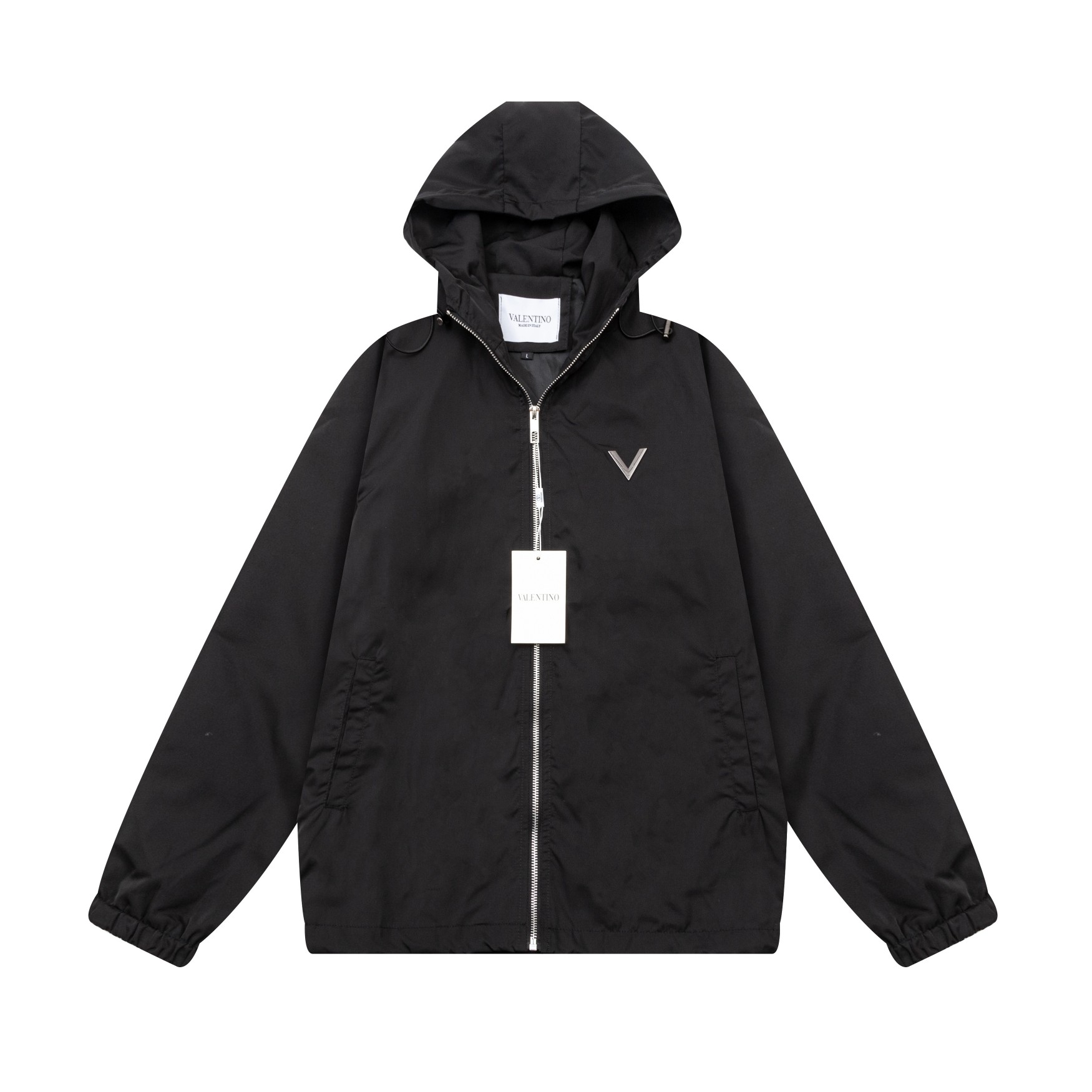 Valentino VALENTINO 2024 Hat Windproof Jacket with Custom Hardware Logo and Five Gold Zippers