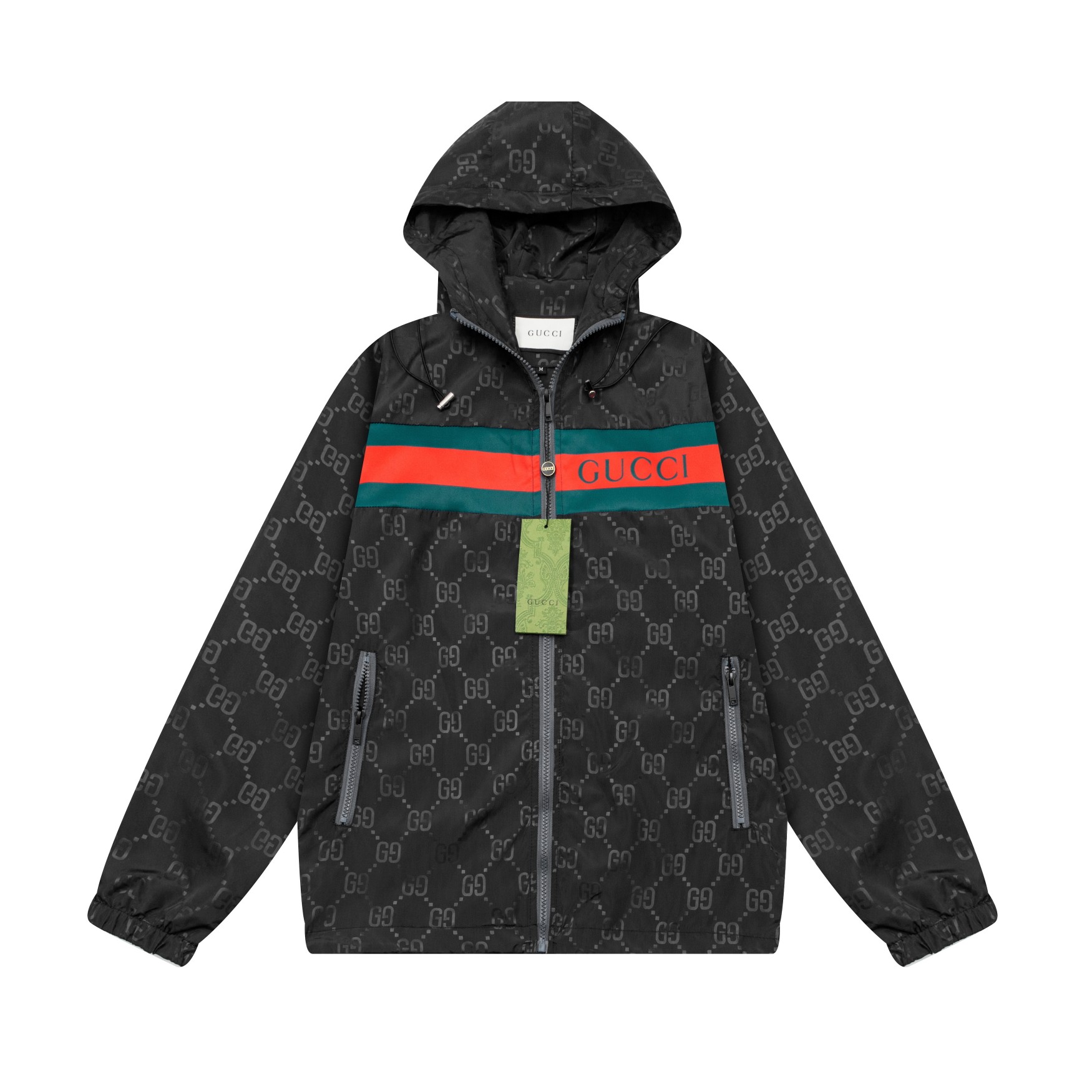 2024 Gucci GUCCl nuova giacca antivento con cappuccio inizio autunno, sincronizzata con il sito ufficiale, classico dop…