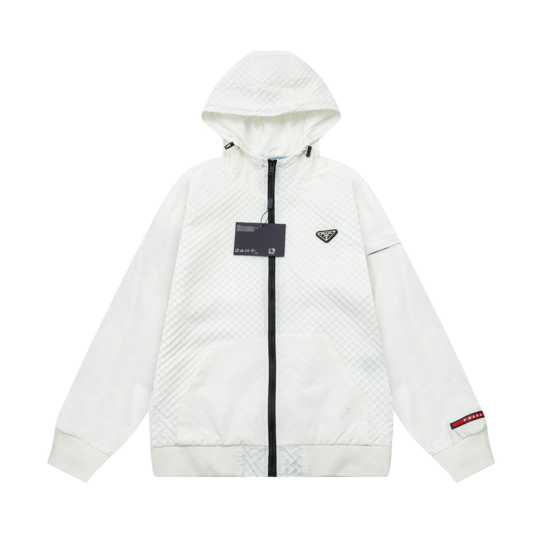 2024 PRADA otoño e invierno nuevo estilo Logotipo de hardware con logotipo triangular clásico. Chaqueta con capucha de …