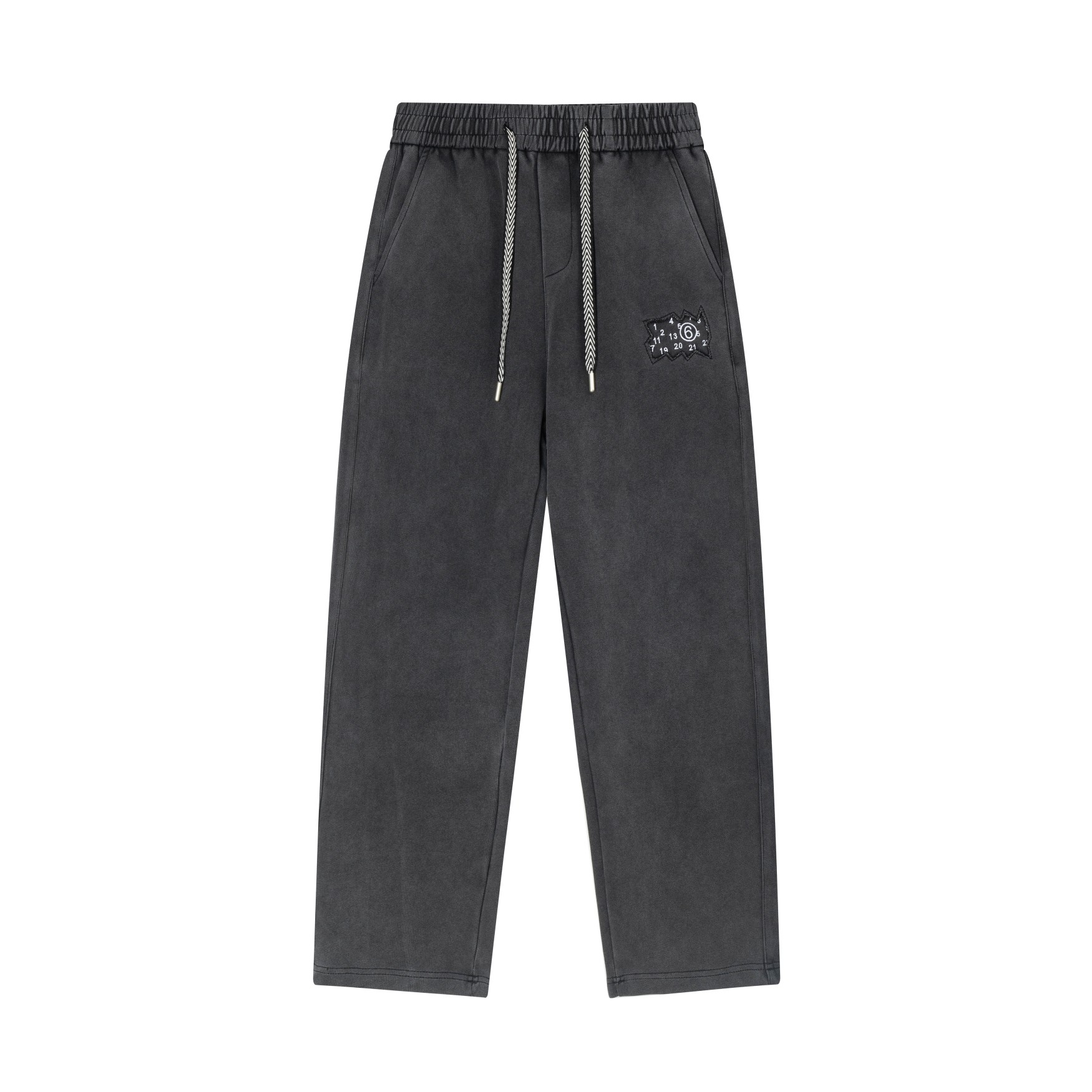 Margiela MM6 24 new washed, highest version, classic embroidered wide-leg pants. Custom dyed terry cotton sweatshirt fa…