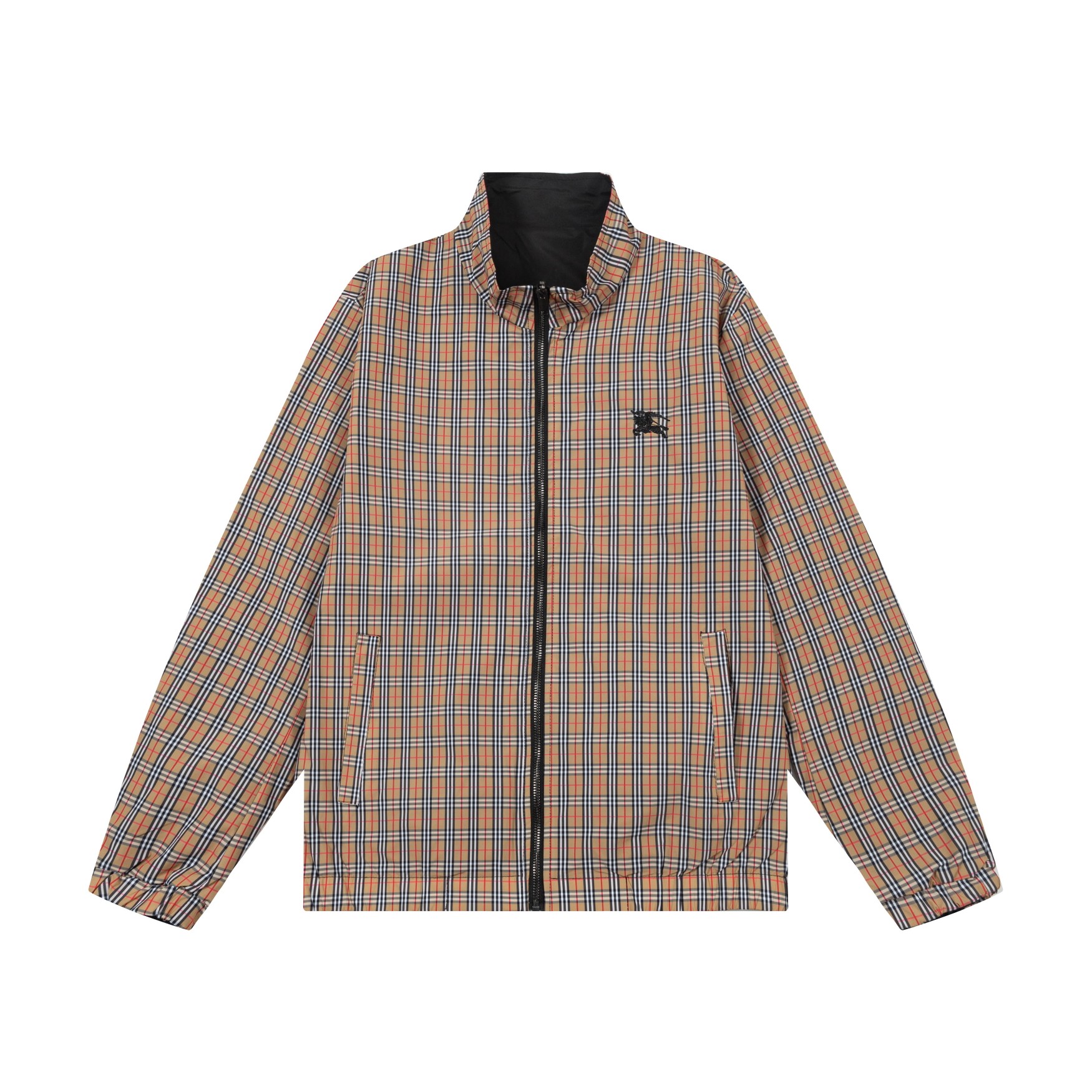 2024 BURBERRY nueva colección de otoño e invierno (reversible) clásico cuadro, logo bordado de caballo de guerra. Chaqu…