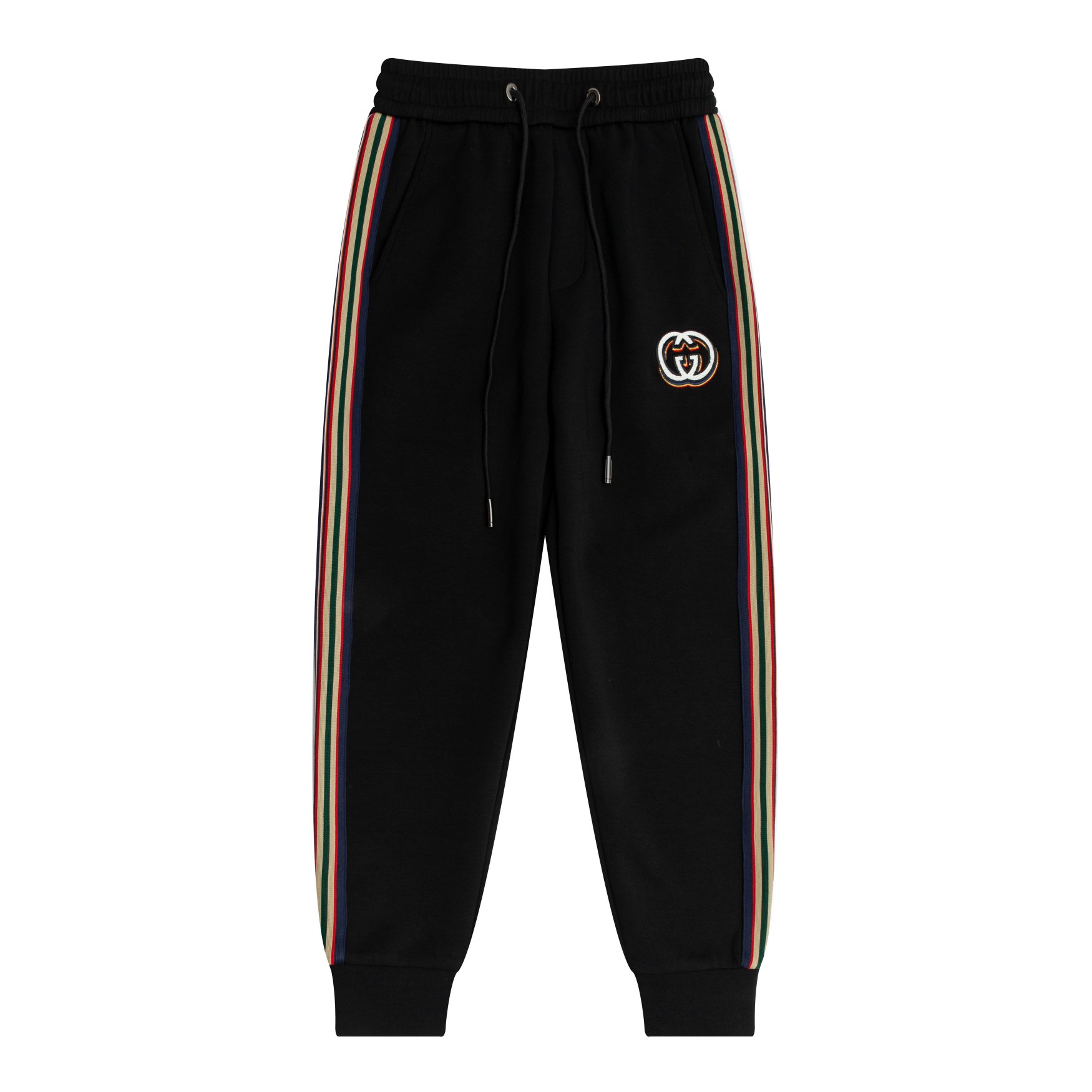 Gucci GUCCI 2024 Nueva colección de principios de otoño Pantalones deportivos de ocio con cinta tejida y logo bordado, …
