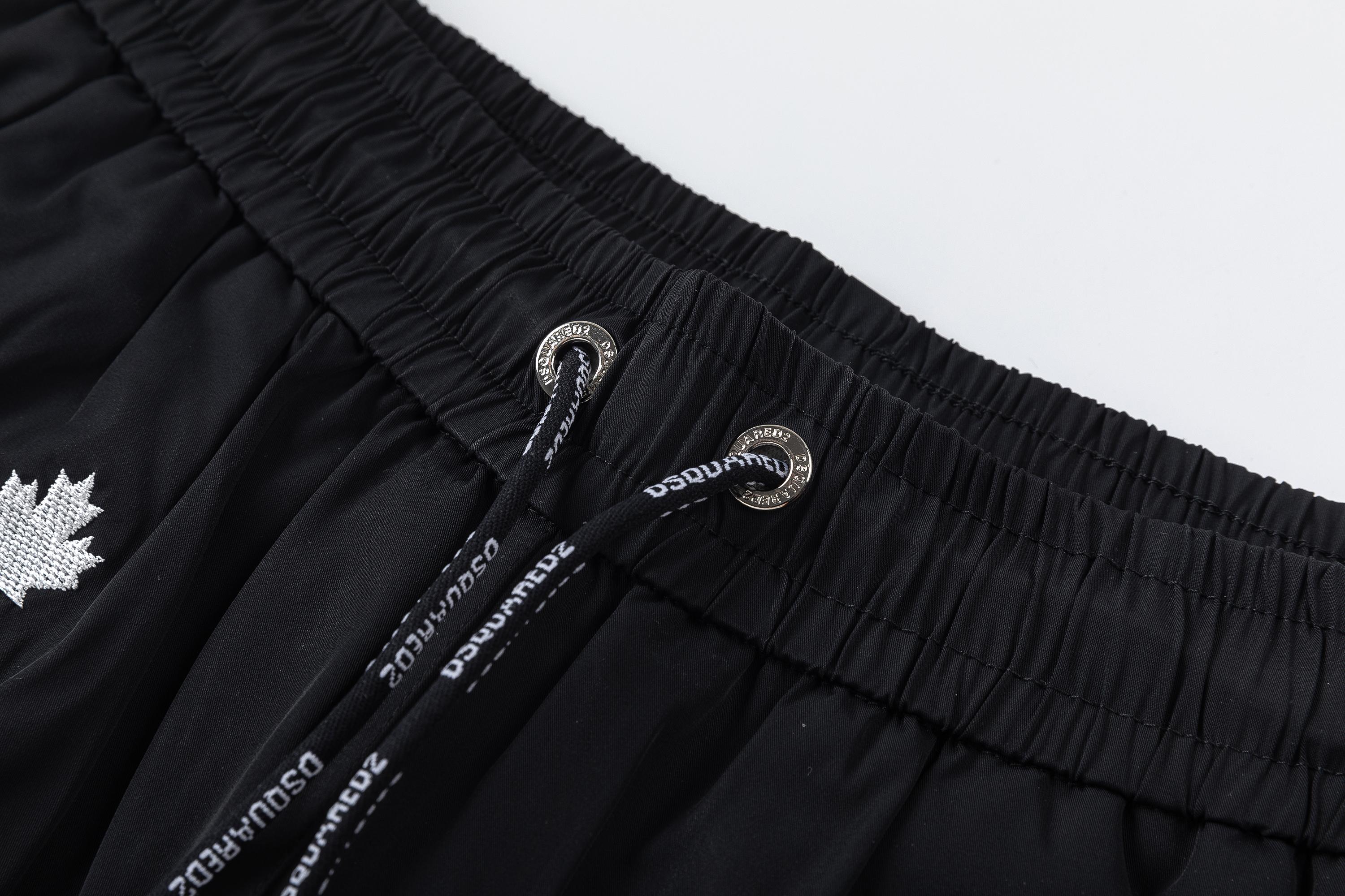 DSQUARED2 2025 Logo Embroidered Beach Shorts in Black, High-Quality Polyester, Various Sizes - 图片 6