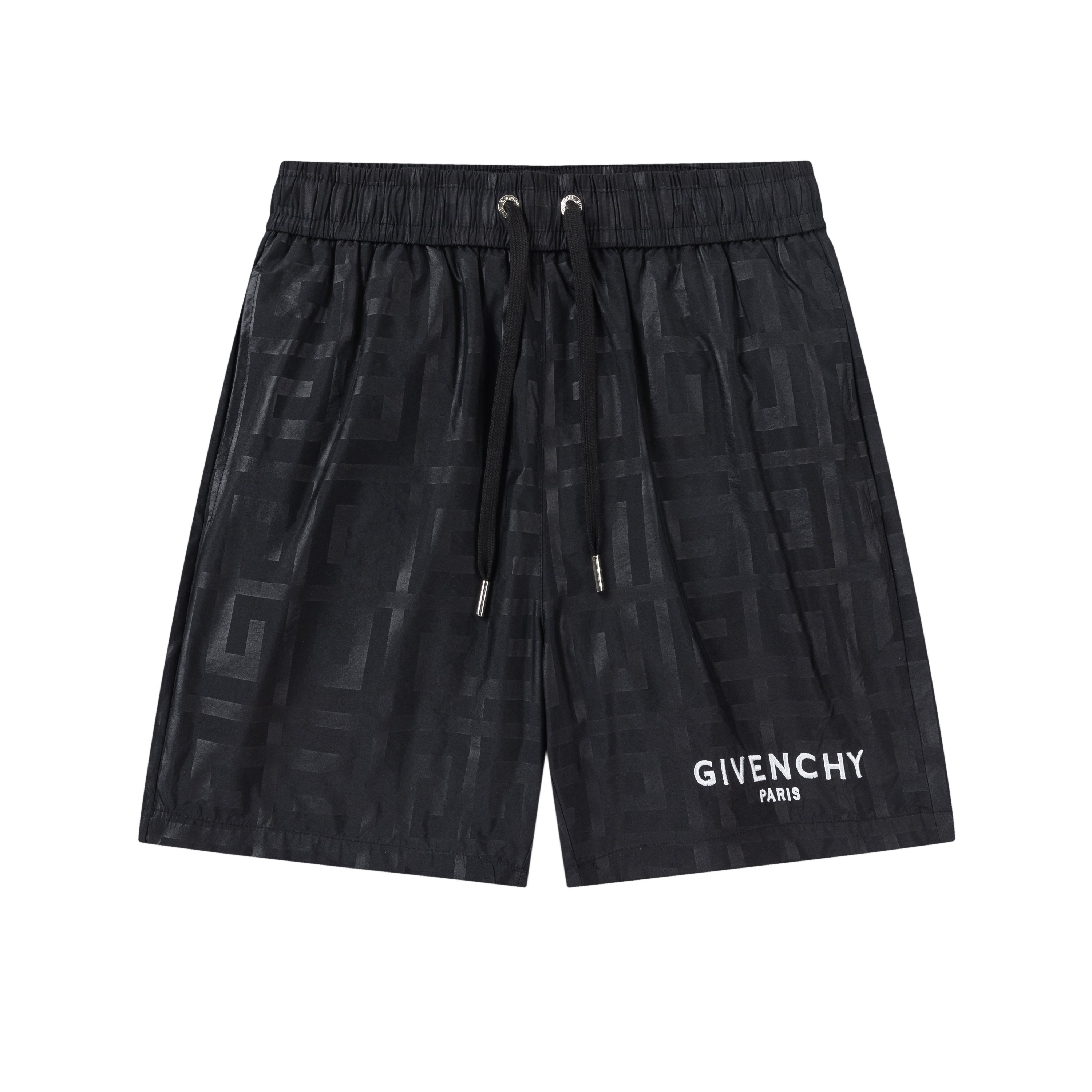 Givenchy 2025 Logo Beach Pants: High-Quality Polyester, Black, Various Sizes - 图片 1