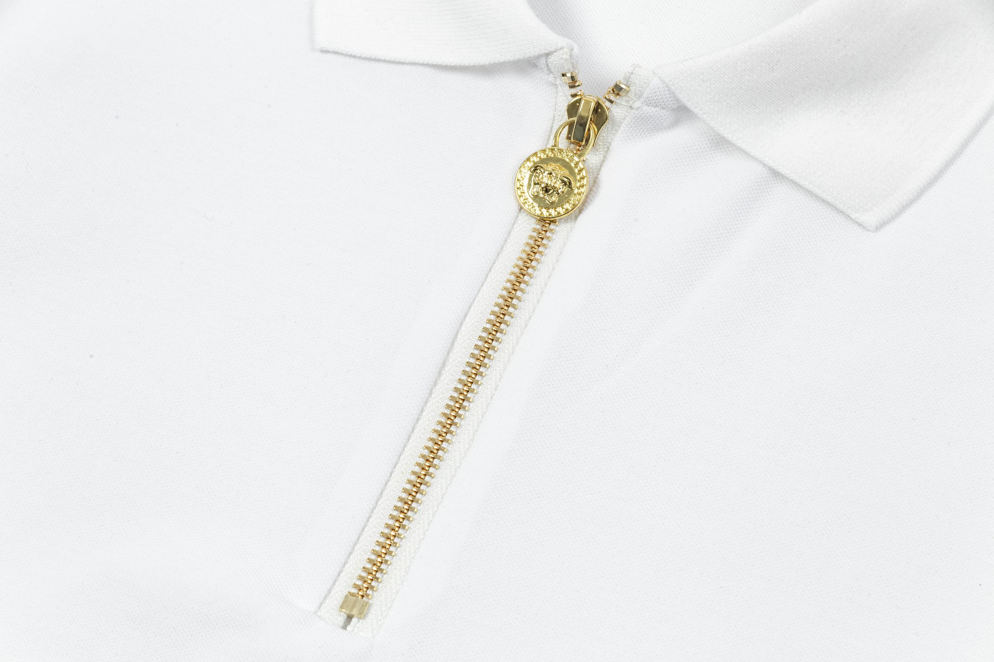 New Versace Vapster Polo Shirts with Gore Gallo Buttons in White and Black, Sizes M-3XL. - 图片 7