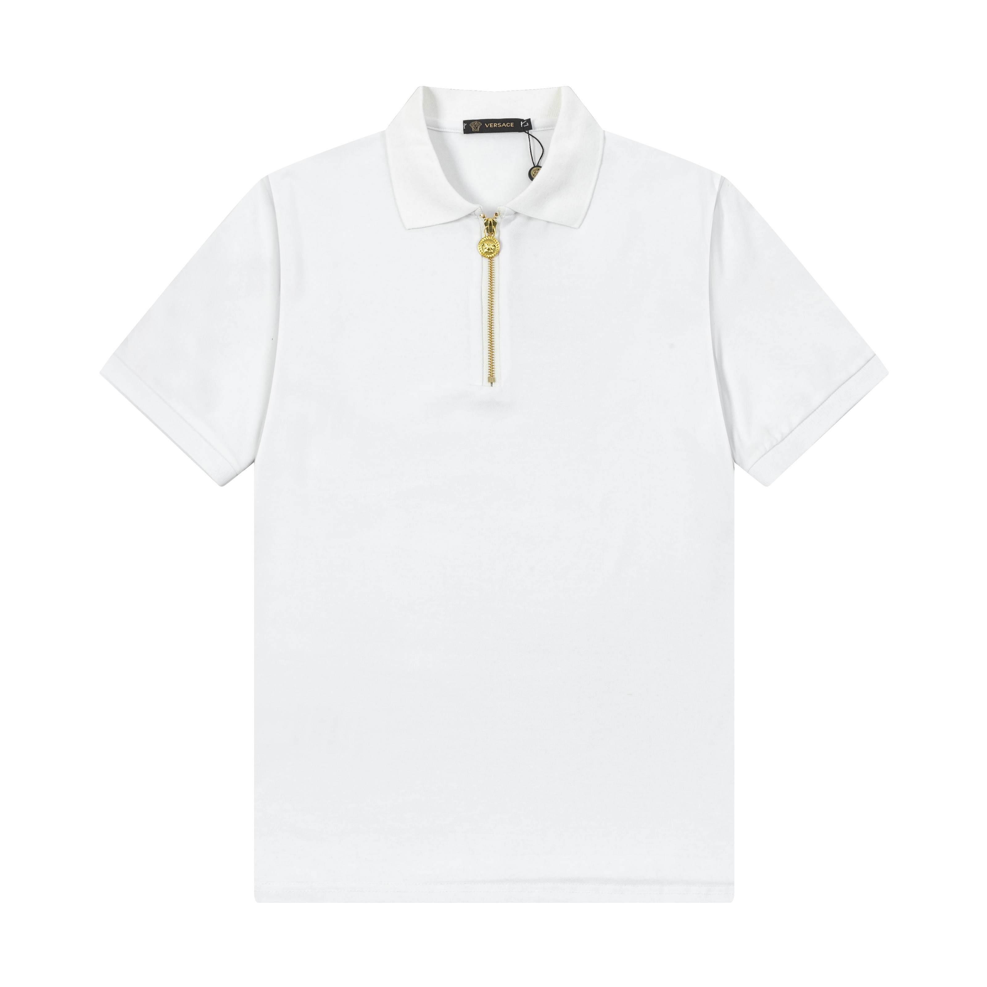 New Versace Vapster Polo Shirts with Gore Gallo Buttons in White and Black, Sizes M-3XL.