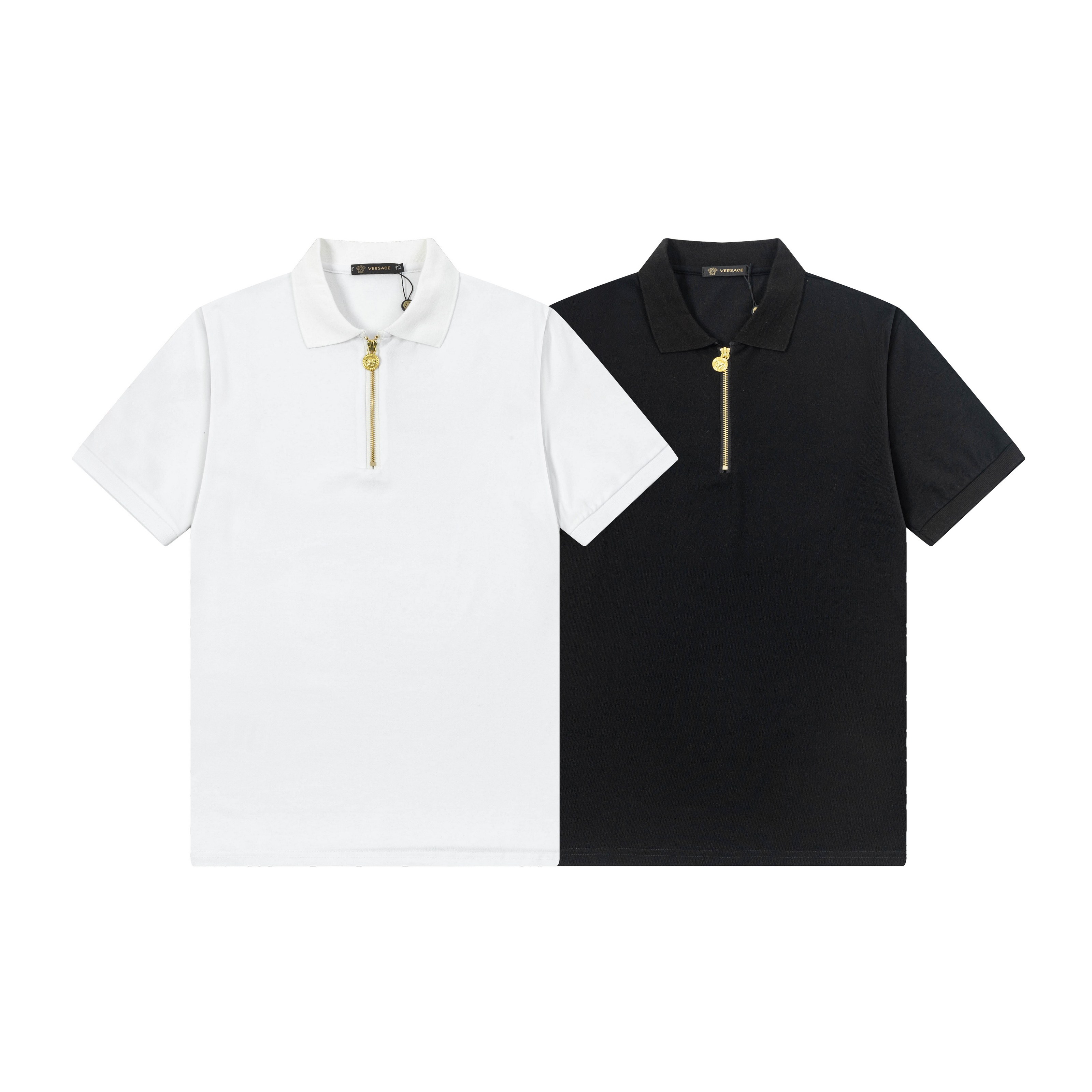 New Versace Vapster Polo Shirts with Gore Gallo Buttons in White and Black, Sizes M-3XL. - 图片 9