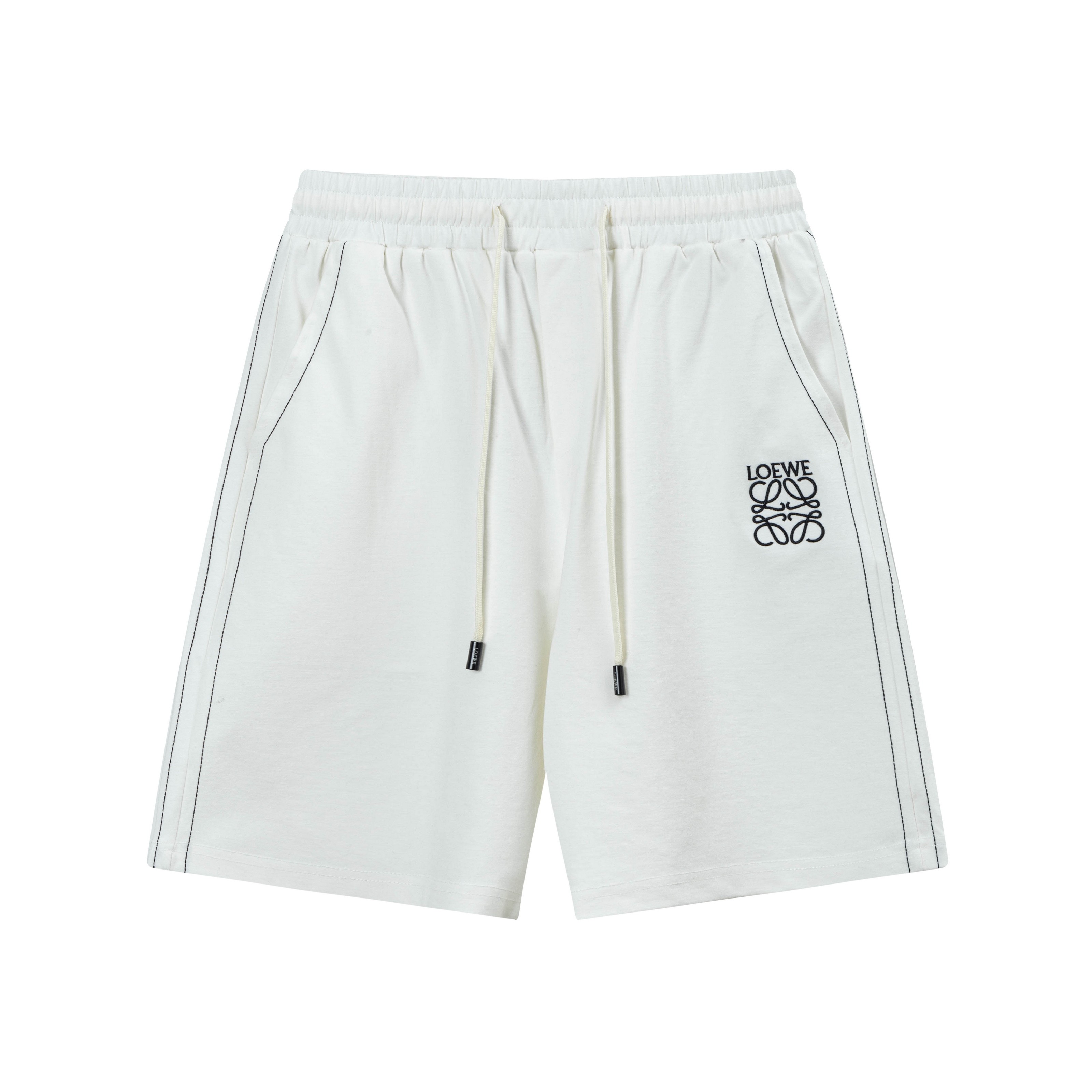 2025 Loewe New Knitting Shorts with Custom Fabric and Logo Embroidery