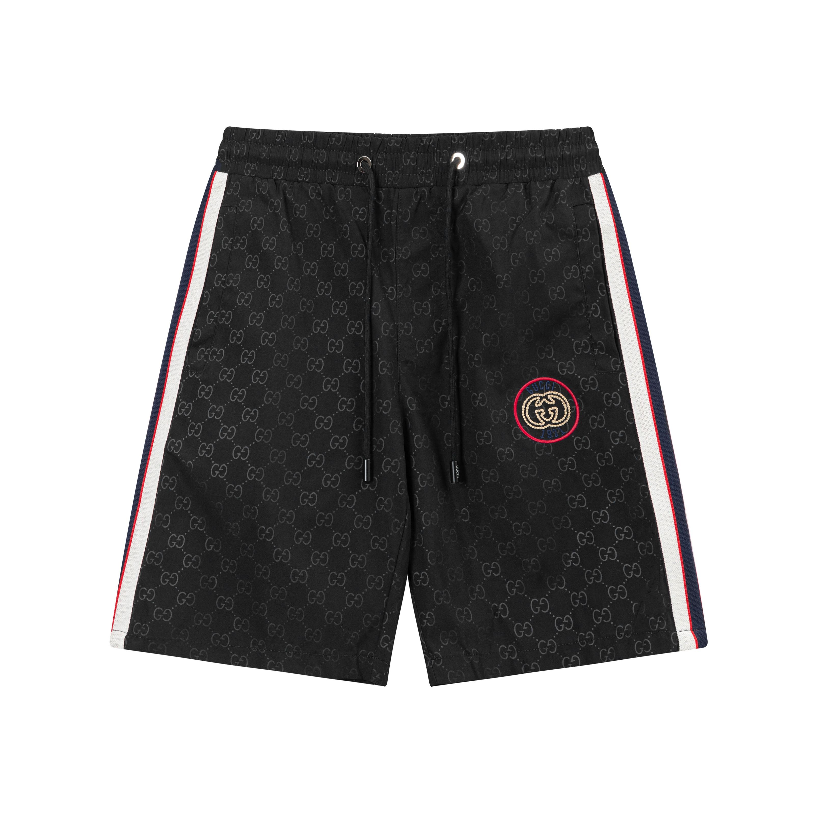 2025 GUCCI Gucci nuevos pantalones cortos de playa de secado rápido, tela personalizada, logo bordado artesanal. Corte …