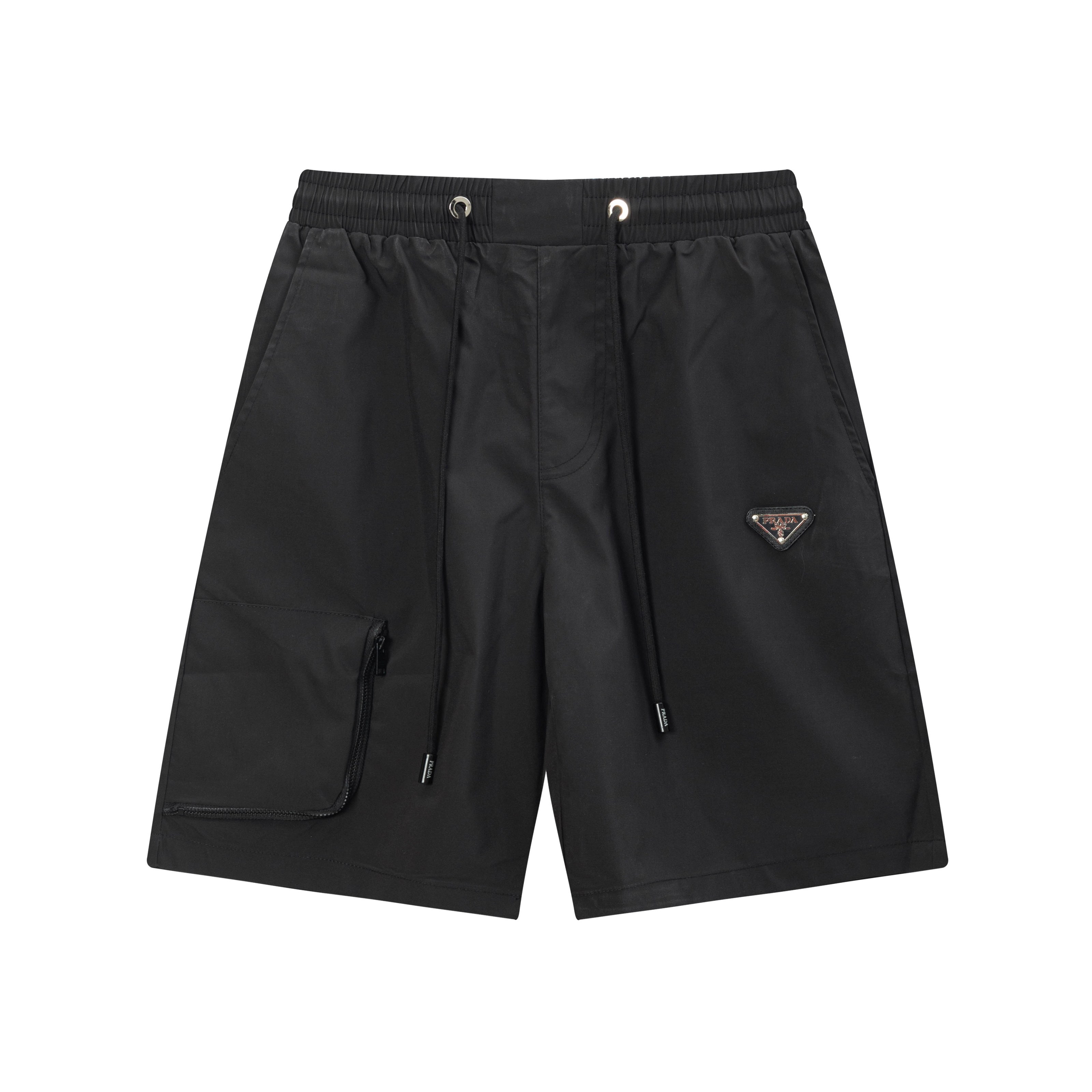 2025 PRADA Nuevos pantalones cortos de playa de secado rápido, telas personalizadas, logotipo clásico de cremallera tri…