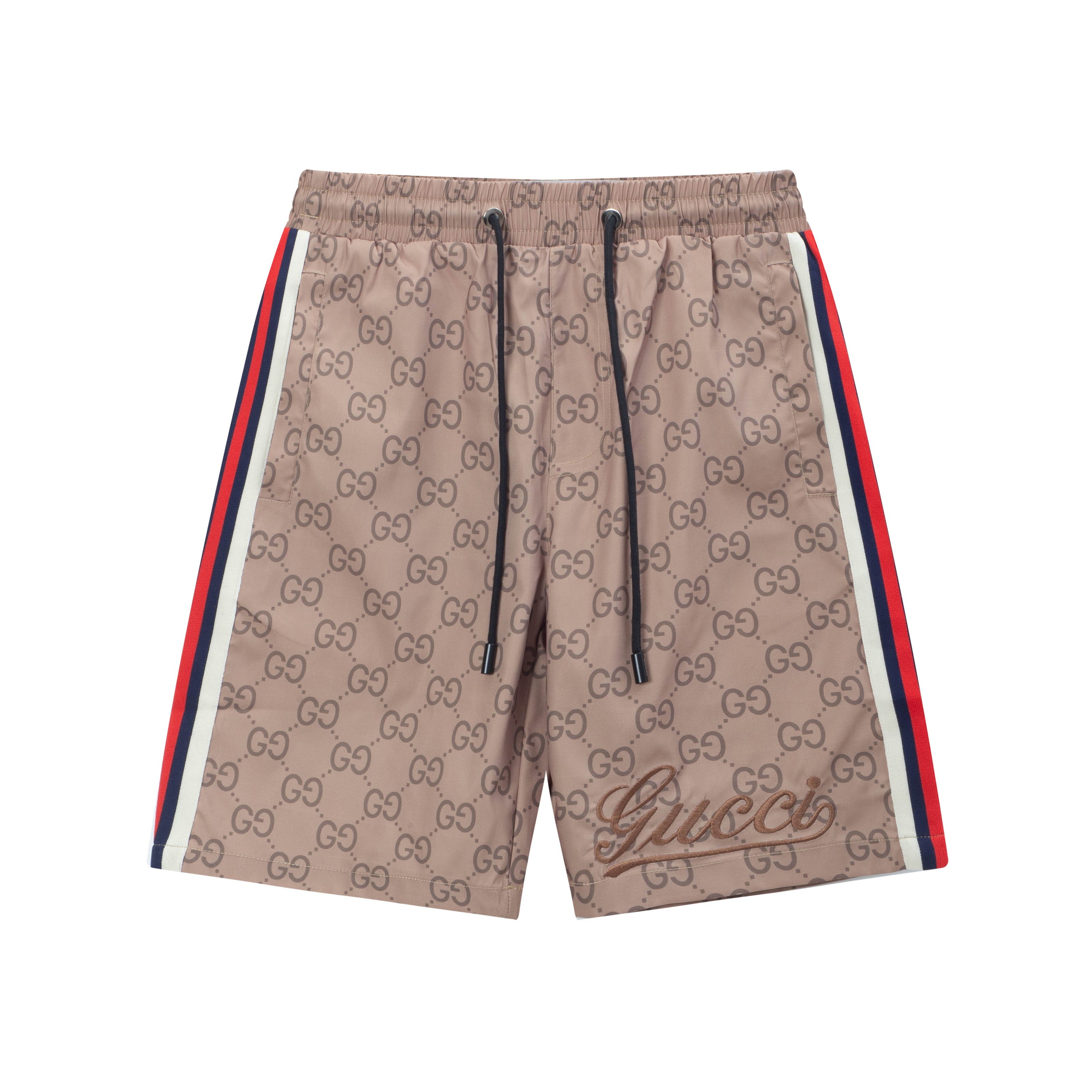 2025 GUCCI Gucci nuevos pantalones cortos de playa de secado rápido, tela personalizada, logo bordado artesanal. Corte …
