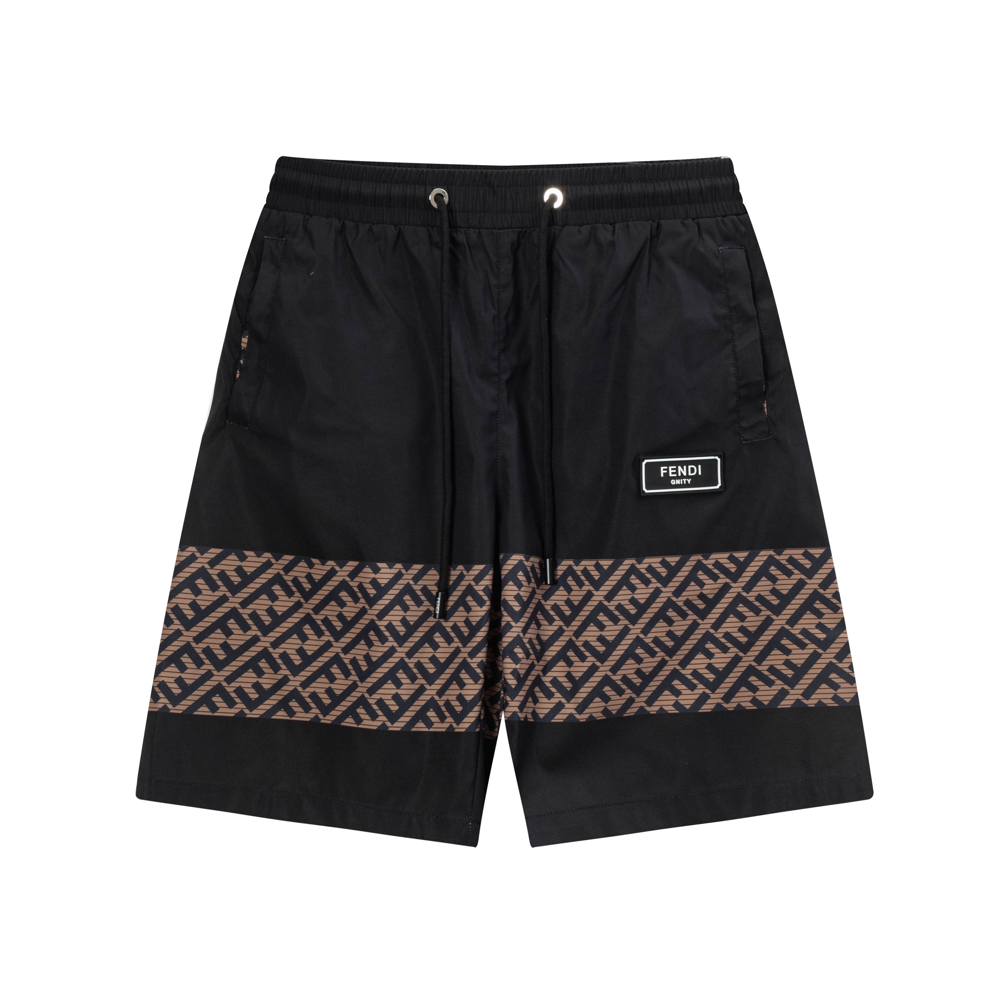 2025 FENDI pantalones cortos de playa de secado rápido nuevos, tela personalizada, logotipo doble F de artesanía. Corte…