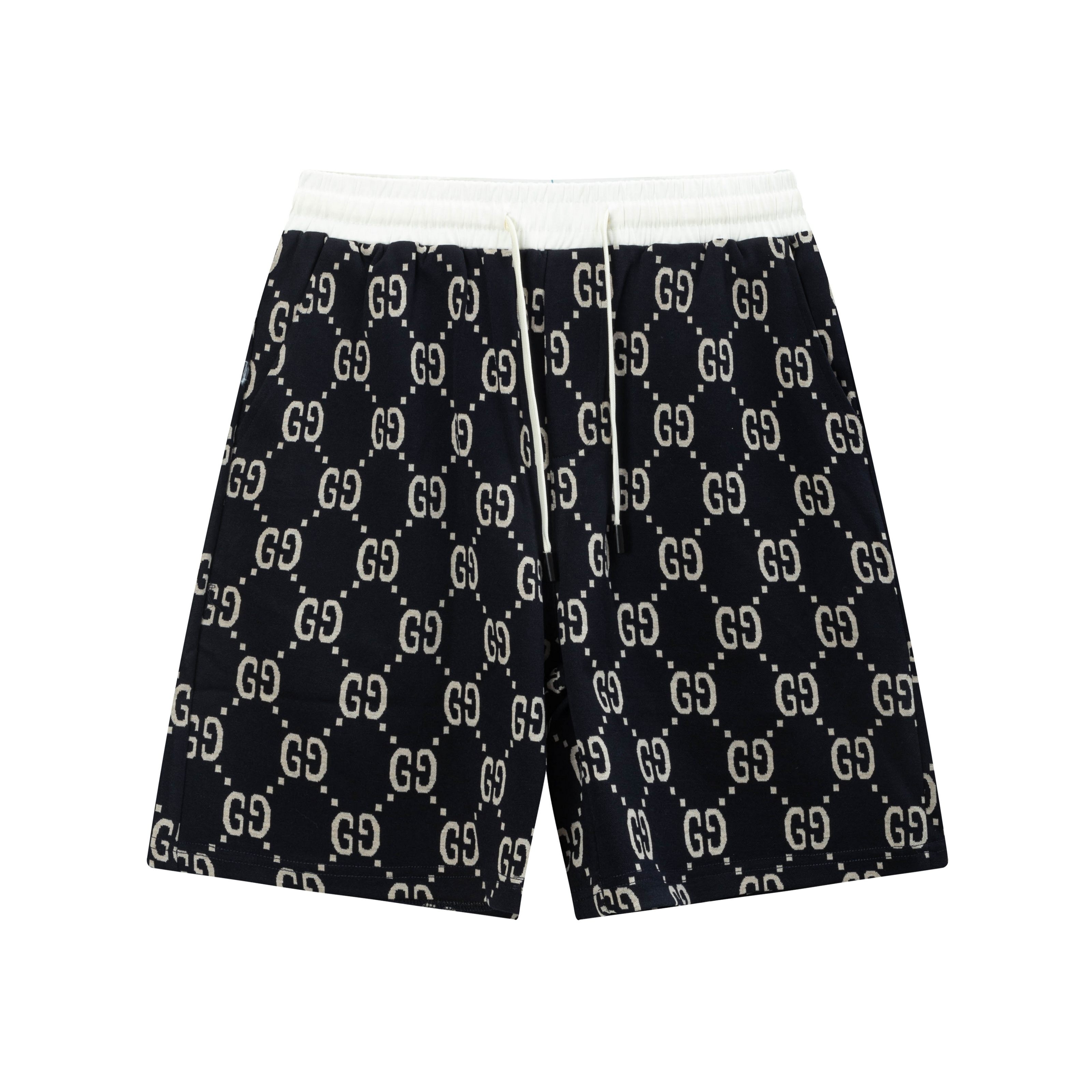 Pantalones cortos de jacquard de punto nuevos de GUCCI 2025, tela personalizada, logo doble G con técnica de punto. Cor…
