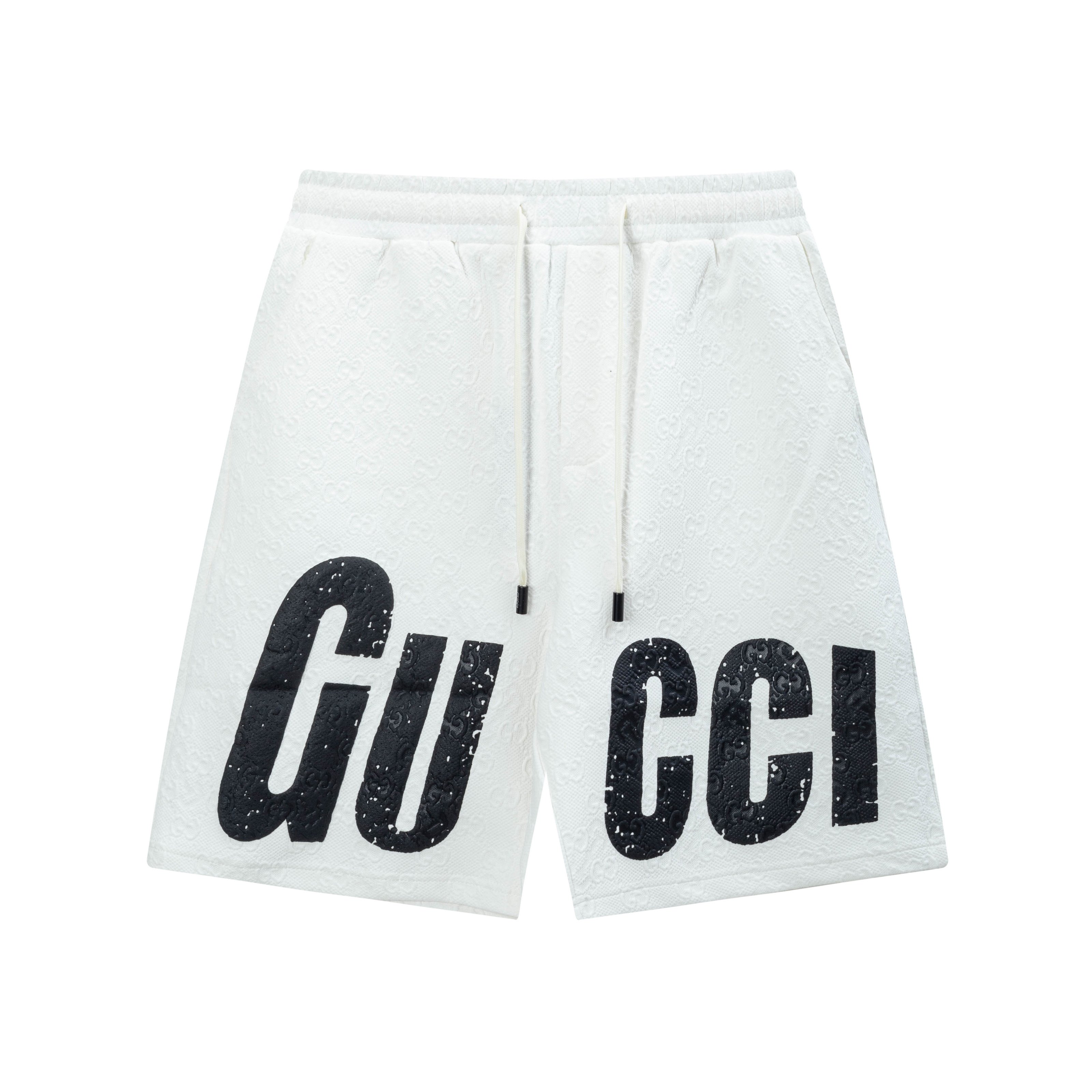 Pantalones cortos de jacquard de punto nuevos de GUCCI 2025, tela personalizada, logo doble G con técnica de punto. Cor…