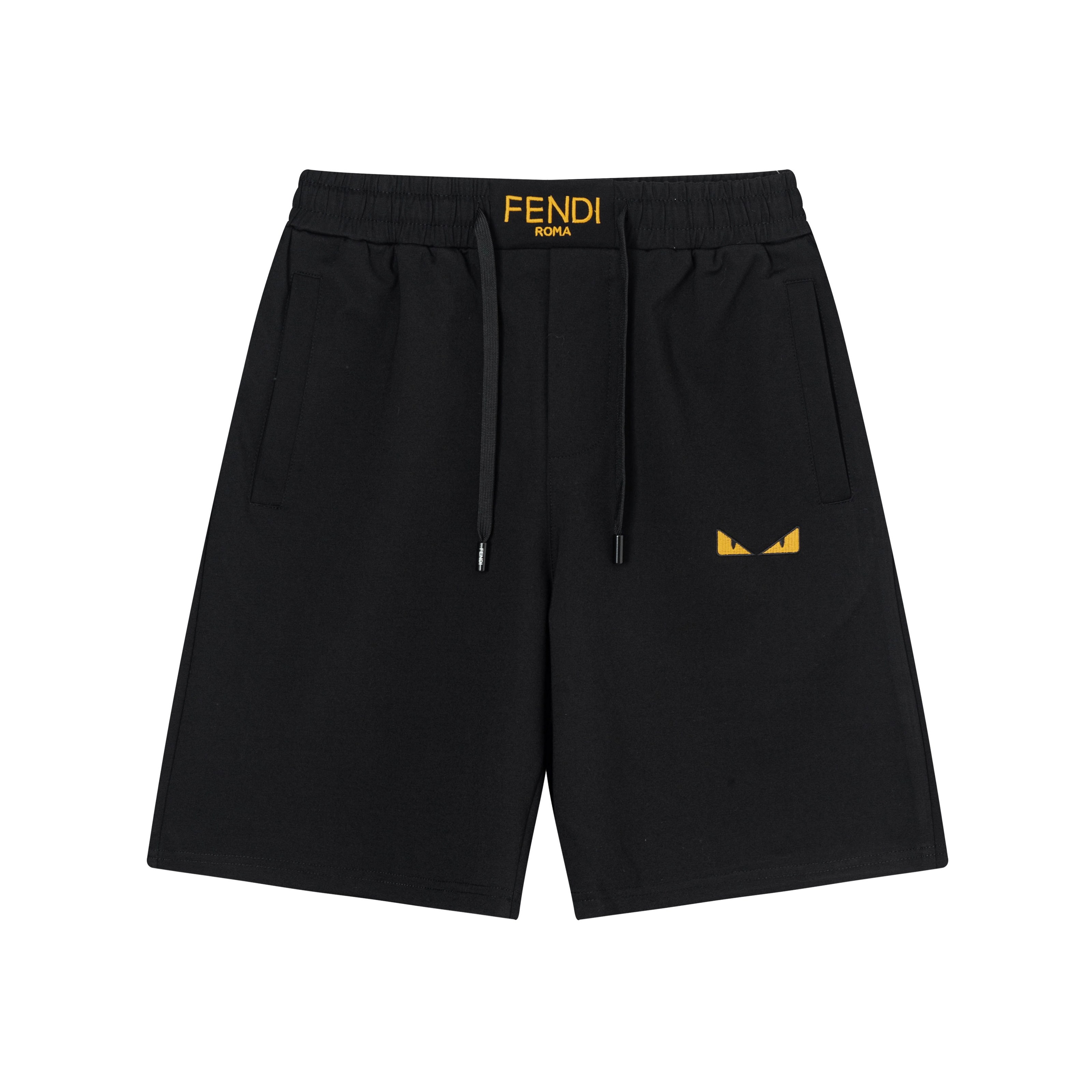 Pantalones cortos de punto FENDI Fendi 2025 nuevos, tejido personalizado, técnica de punto, logo impreso. Corte ajustad…