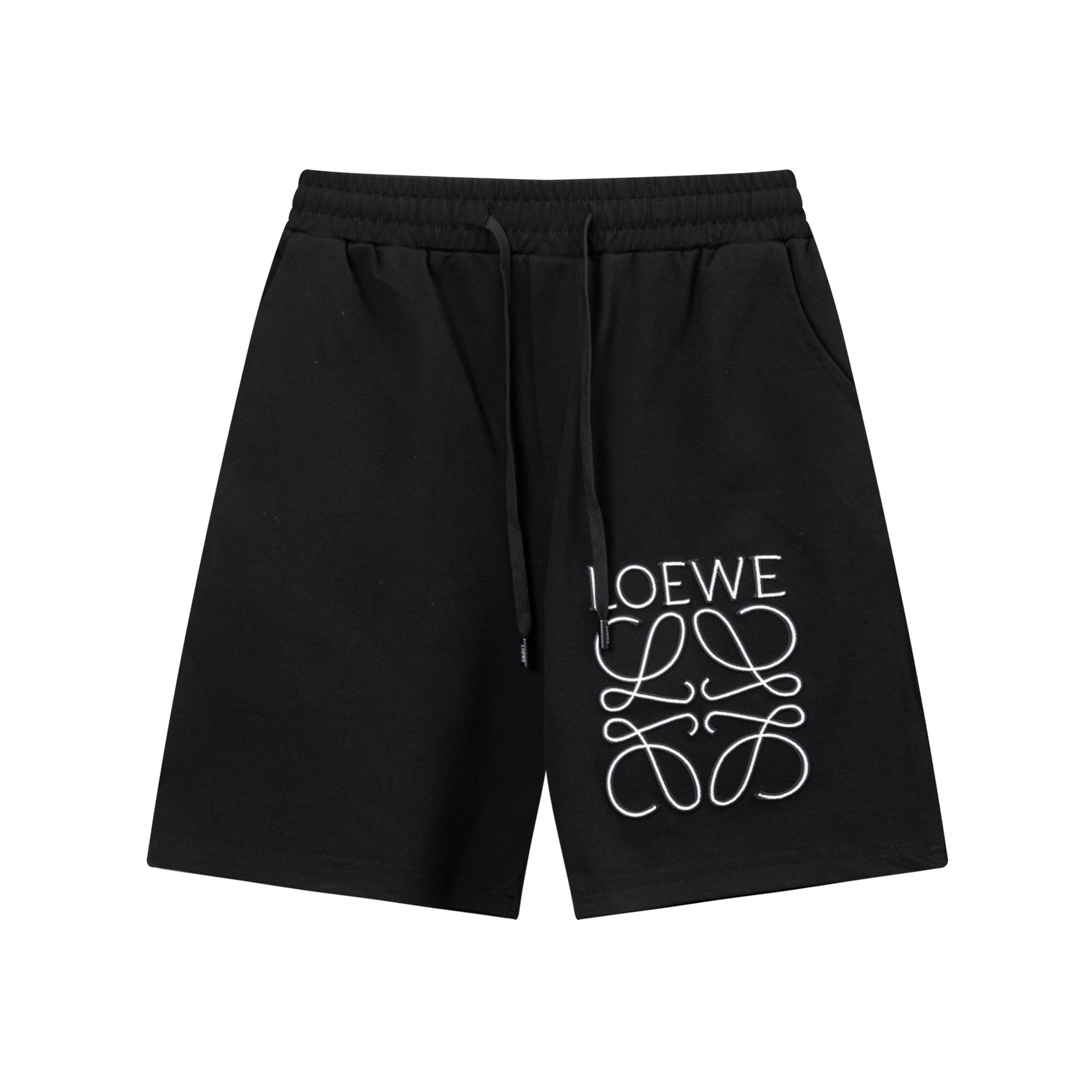 🅿️95 2025 LOEWE Loewe Nuevos pantalones cortos de punto, tejido personalizado, logo bordado con técnica de punto. Cort…