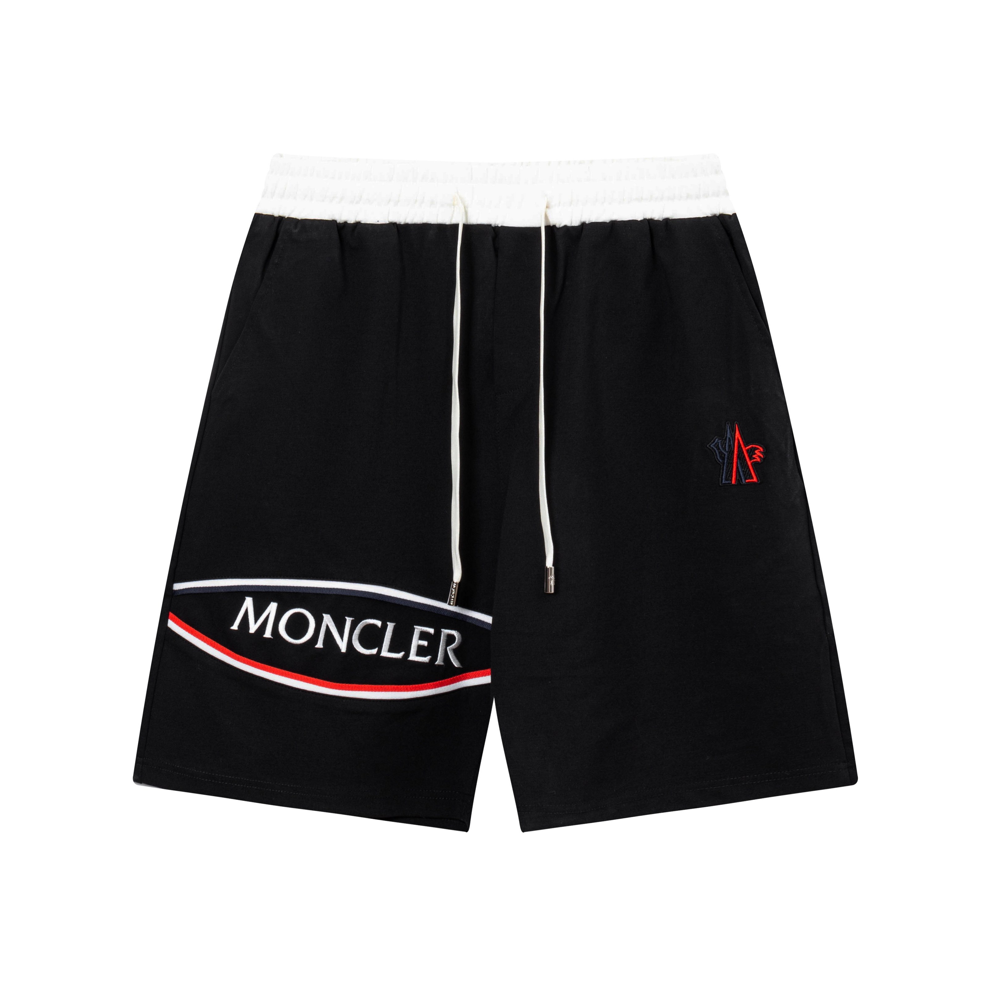 2025 MONCLER蒙口 Pantalones cortos de punto nuevos, tela personalizada, logo bordado artesanalmente. Corte ajustado y tri…