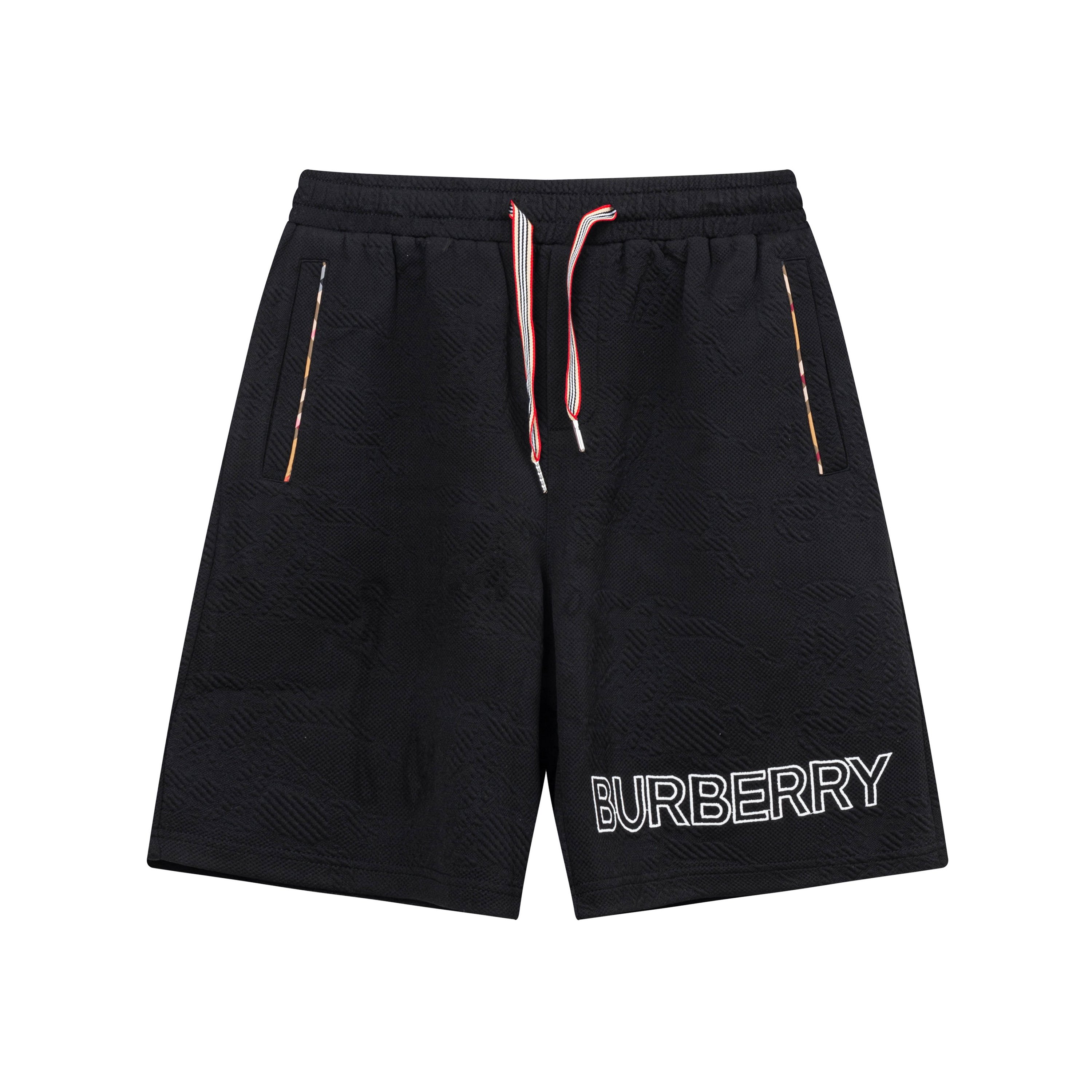 2025 BURBERRY 巴宝莉 Nuevos pantalones cortos de punto jacquard, tela personalizada, logo bordado con técnica de punto. Co…