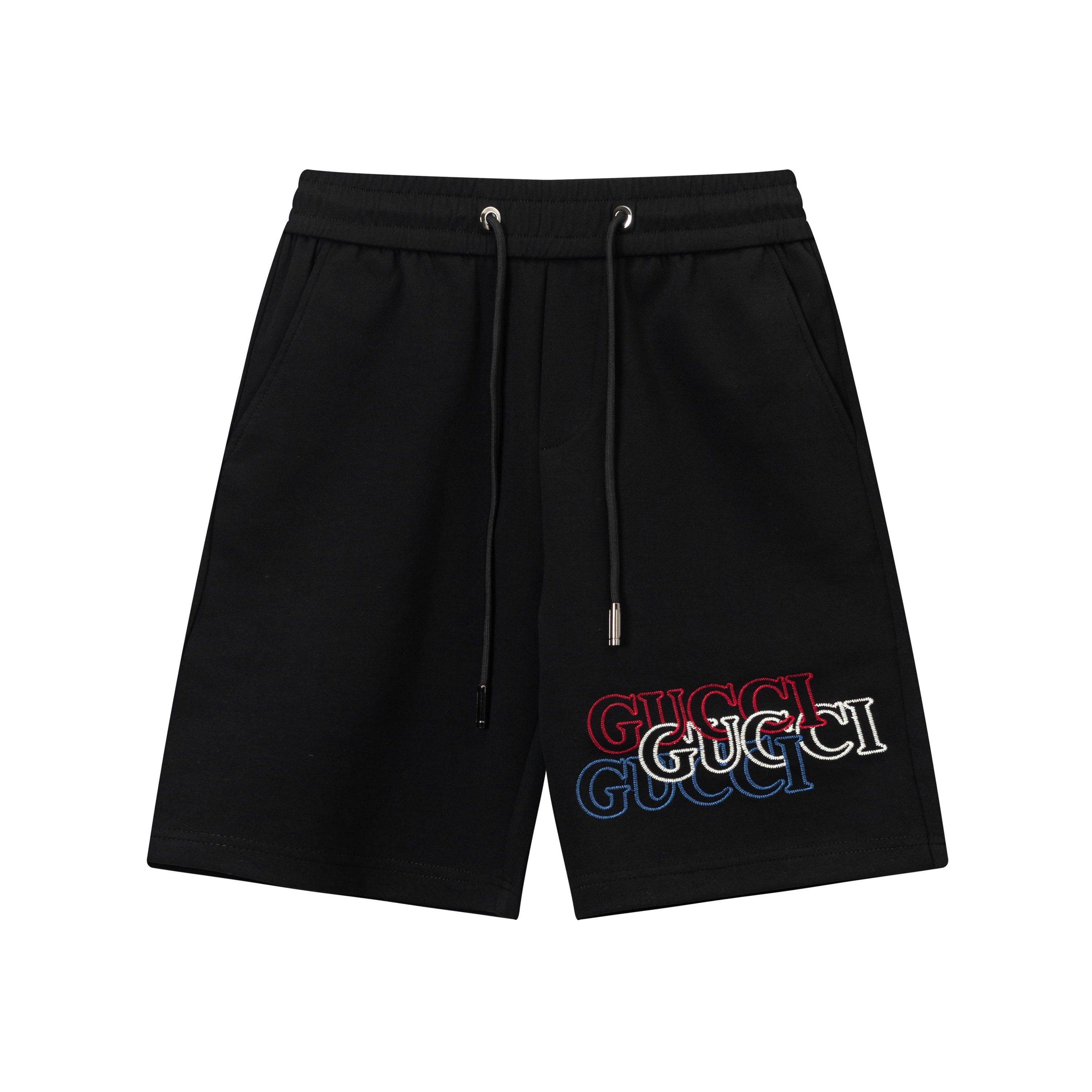 2025 GUCCI Custom Knitting Shorts with Five-Strung Embroidery Logo in Black - 图片 1