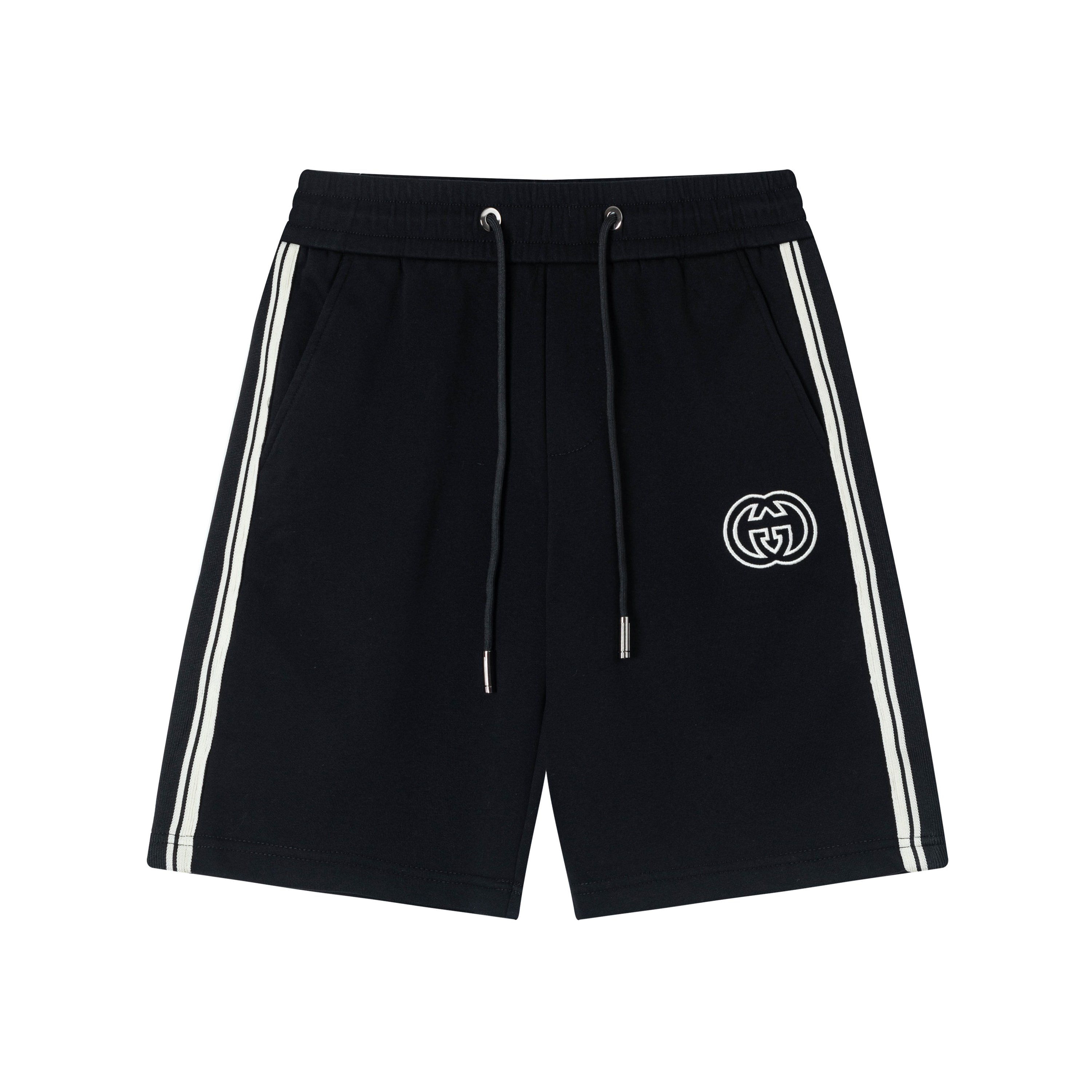 2025 GUCCI New Knitting Shorts: Custom Fabric, Embroidered Logo, Stylish Black Design - 图片 1